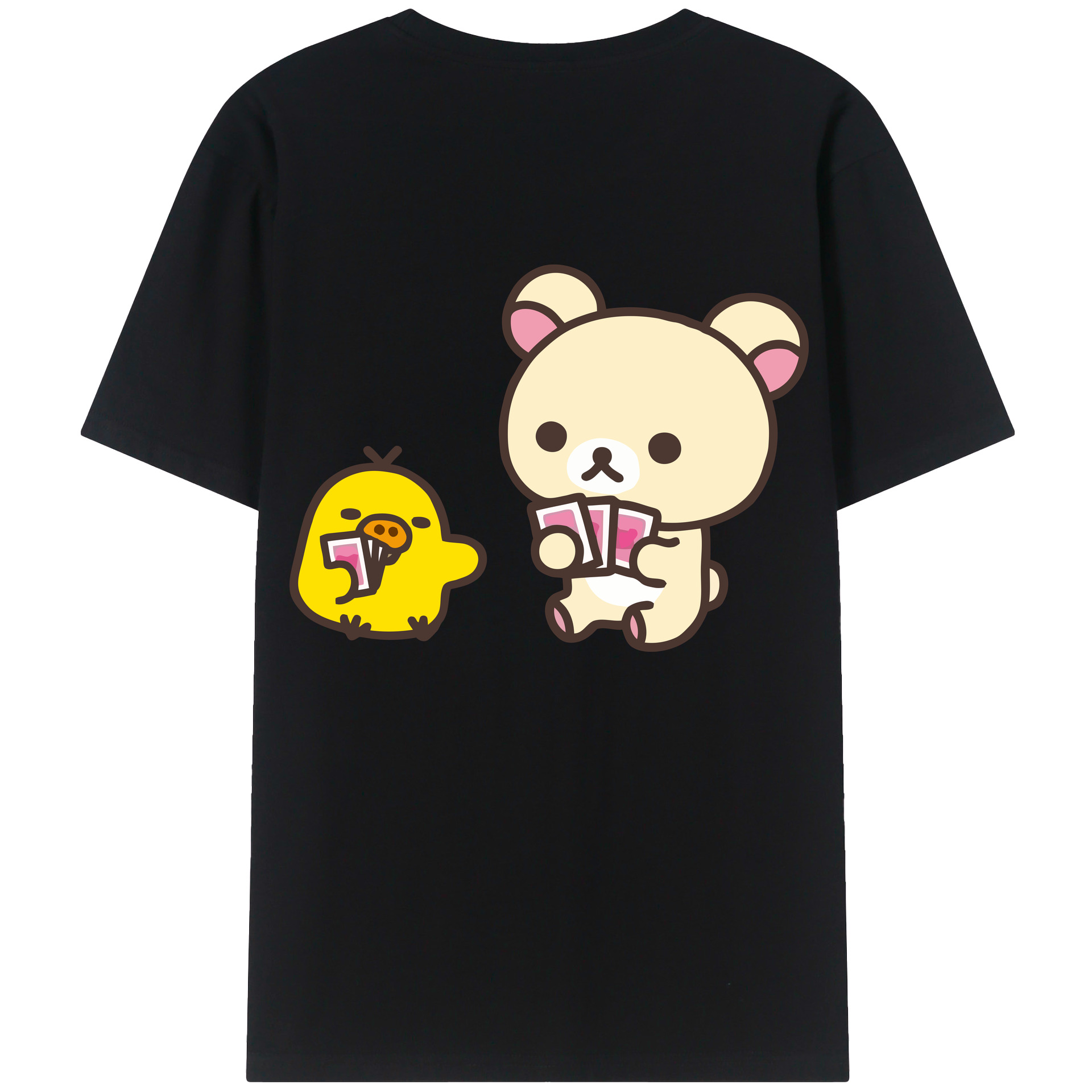 （画像用） リラックマ リラックマ キイロイトリ Rilakkuma Korilakkuma Kiiroitori レディース半袖Tシャツ(バックプリント)