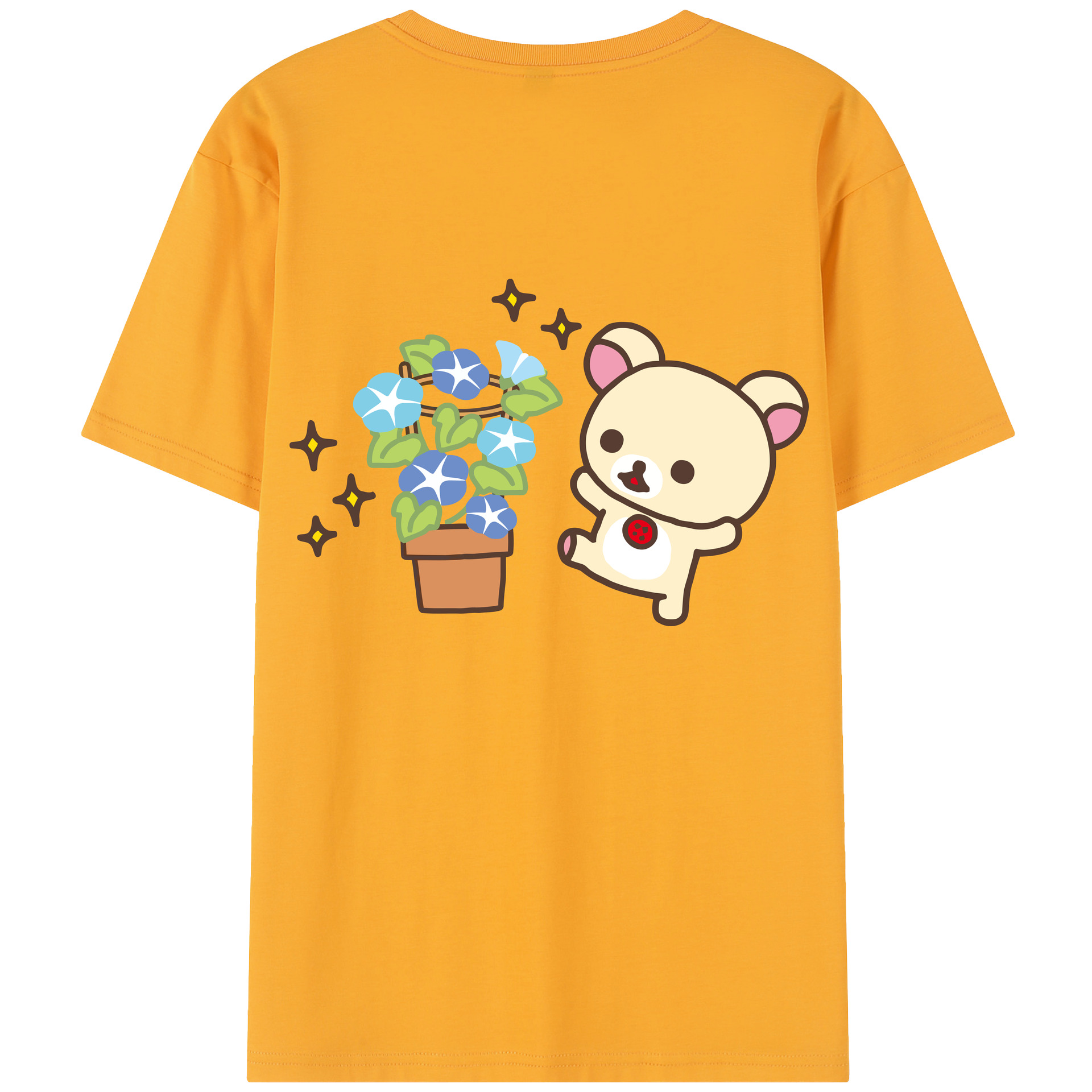 （画像用） リラックマ リラックマ キイロイトリ Rilakkuma Korilakkuma Kiiroitori レディース半袖Tシャツ(バックプリント)