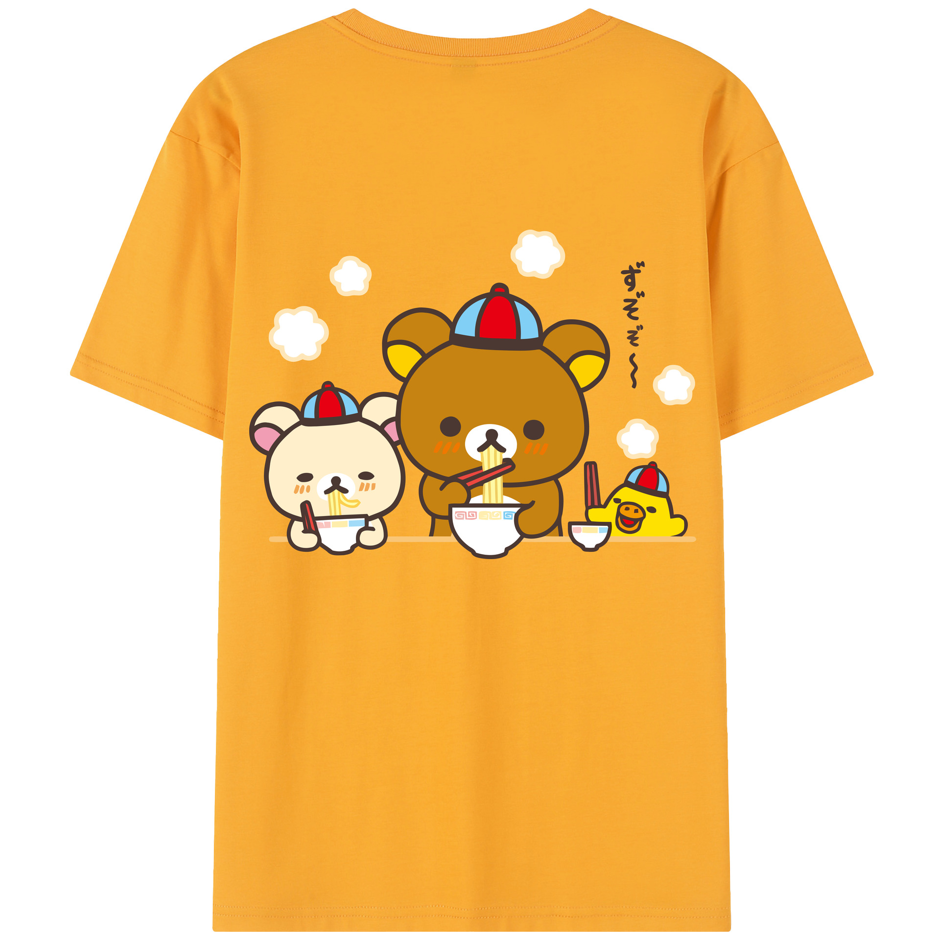 （画像用） リラックマ リラックマ キイロイトリ Rilakkuma Korilakkuma Kiiroitori レディース半袖Tシャツ(バックプリント)