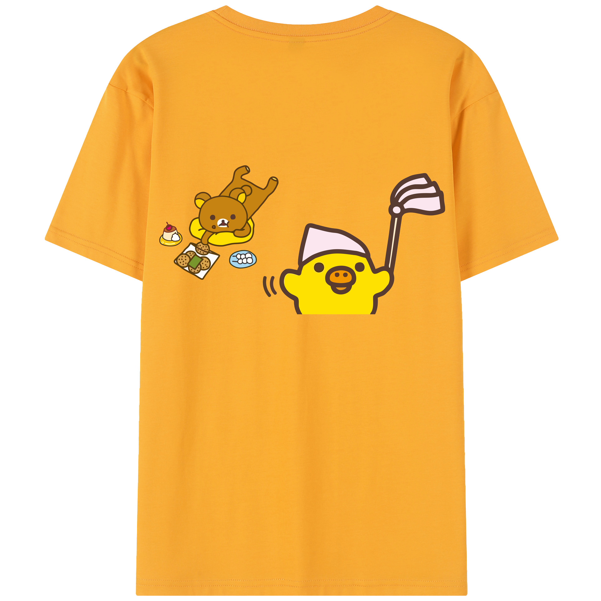 （画像用） リラックマ リラックマ キイロイトリ Rilakkuma Korilakkuma Kiiroitori レディース半袖Tシャツ(バックプリント)