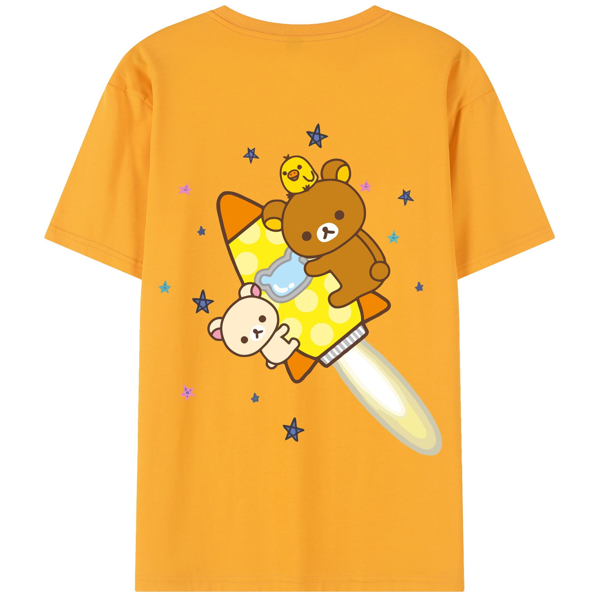 （画像用） リラックマ リラックマ キイロイトリ Rilakkuma Korilakkuma Kiiroitori レディース半袖Tシャツ(バックプリント)
