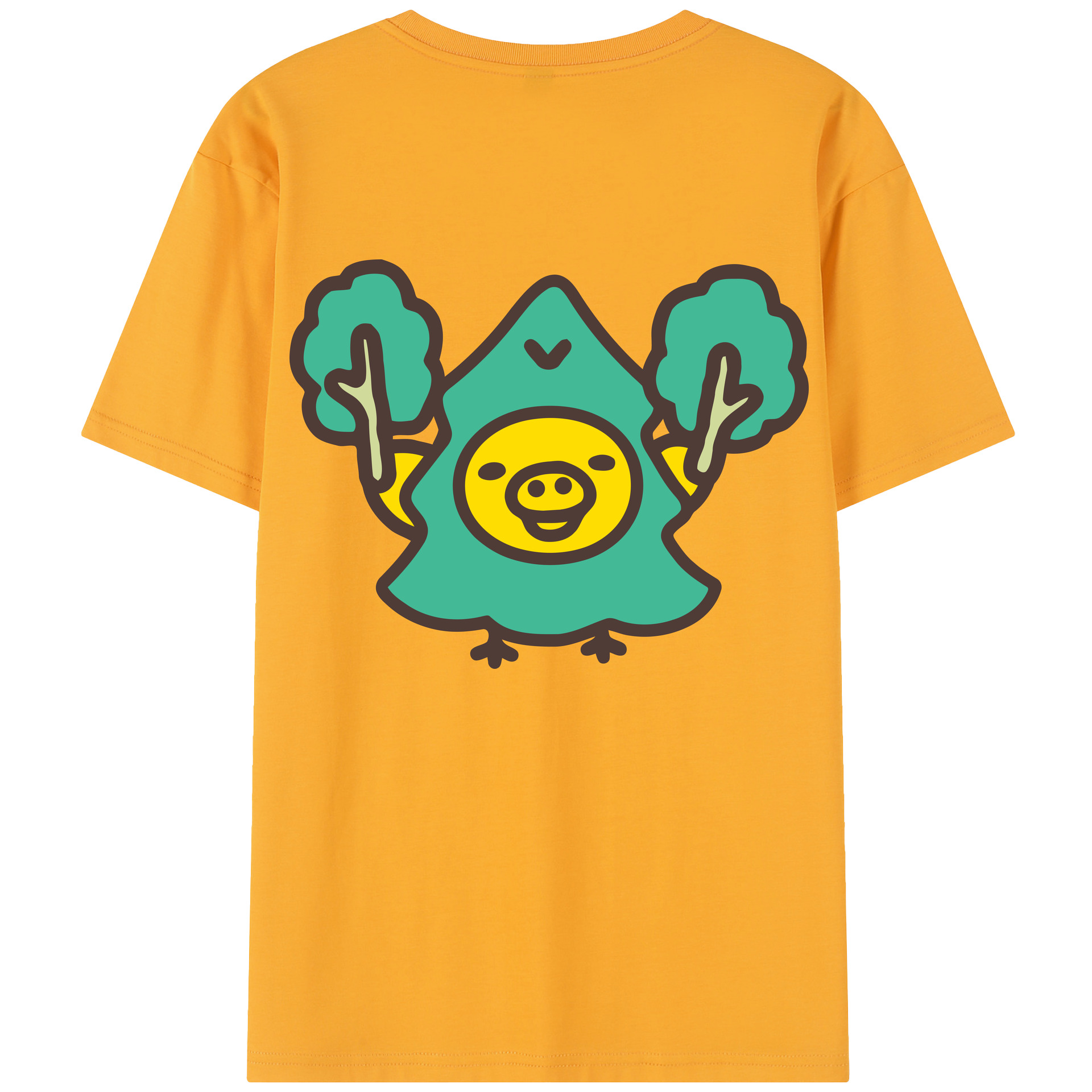 （画像用） リラックマ リラックマ キイロイトリ Rilakkuma Korilakkuma Kiiroitori レディース半袖Tシャツ(バックプリント)