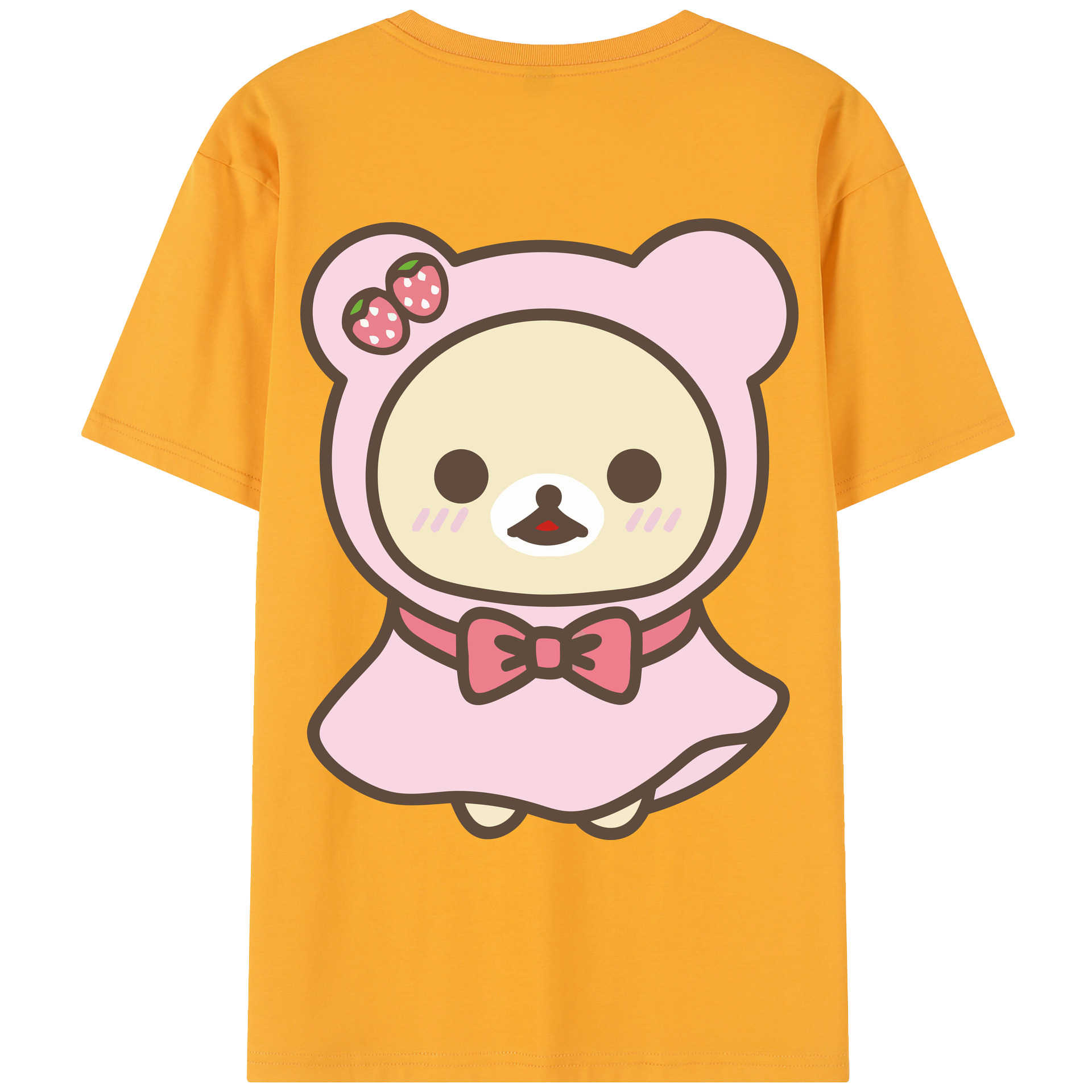 （画像用） リラックマ リラックマ キイロイトリ Rilakkuma Korilakkuma Kiiroitori レディース半袖Tシャツ(バックプリント)