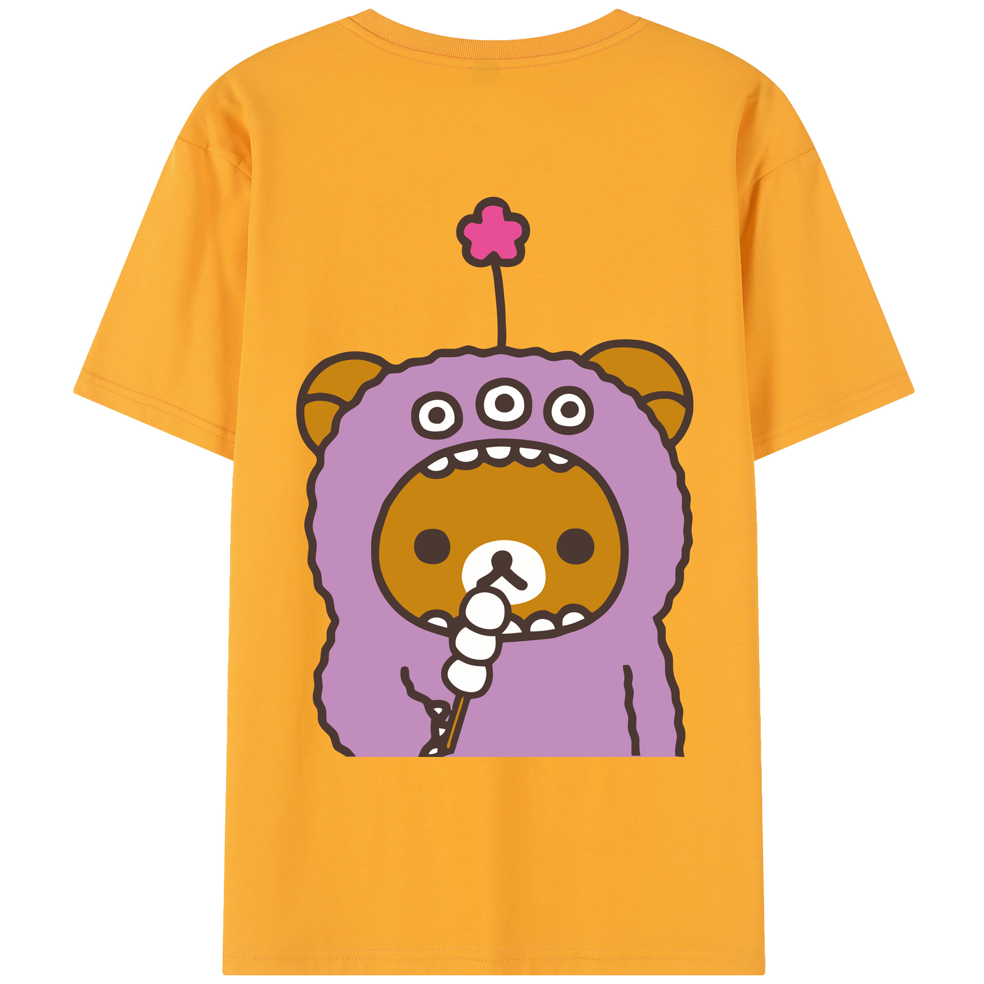 （画像用） リラックマ リラックマ キイロイトリ Rilakkuma Korilakkuma Kiiroitori レディース半袖Tシャツ(バックプリント)