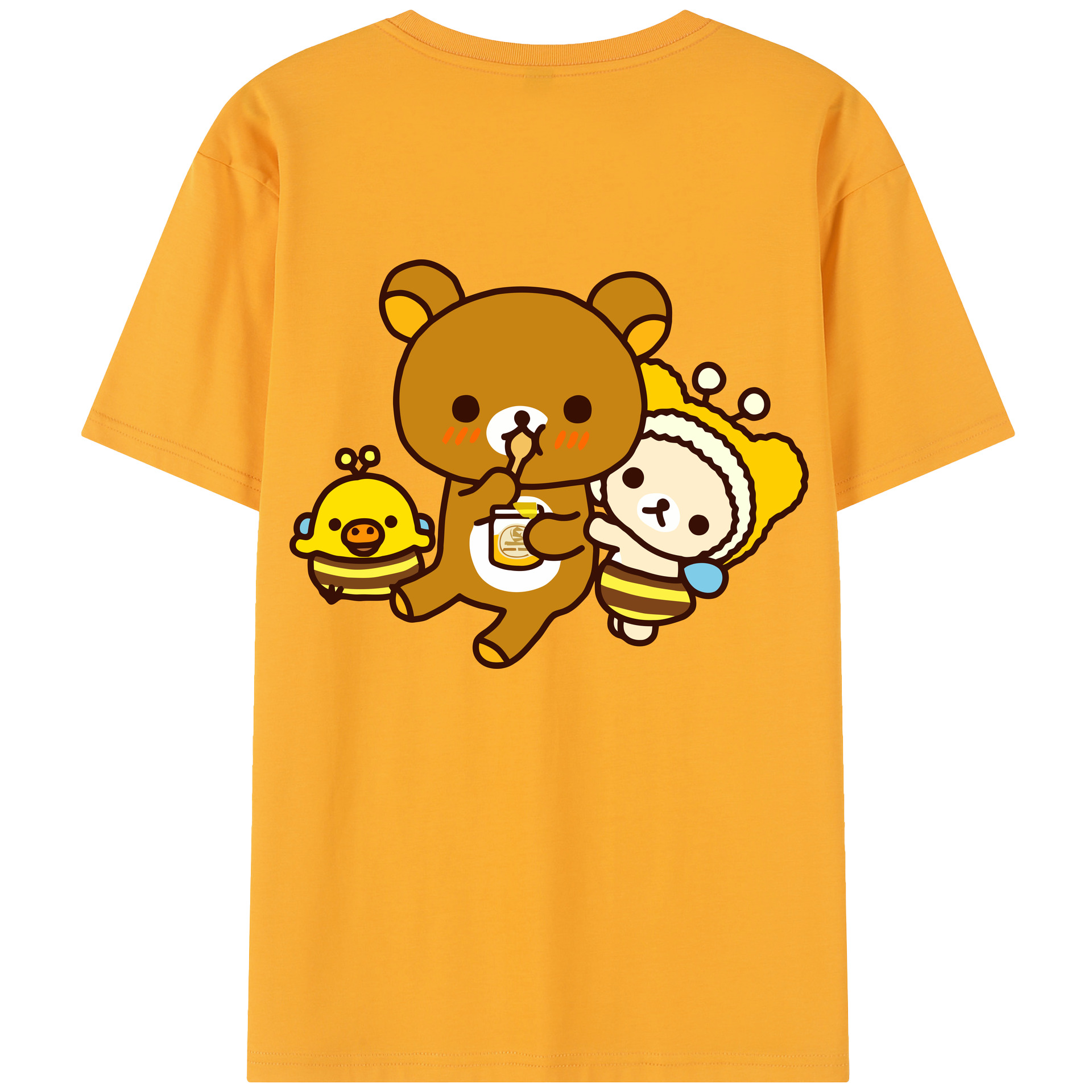 （画像用） リラックマ リラックマ キイロイトリ Rilakkuma Korilakkuma Kiiroitori レディース半袖Tシャツ(バックプリント)
