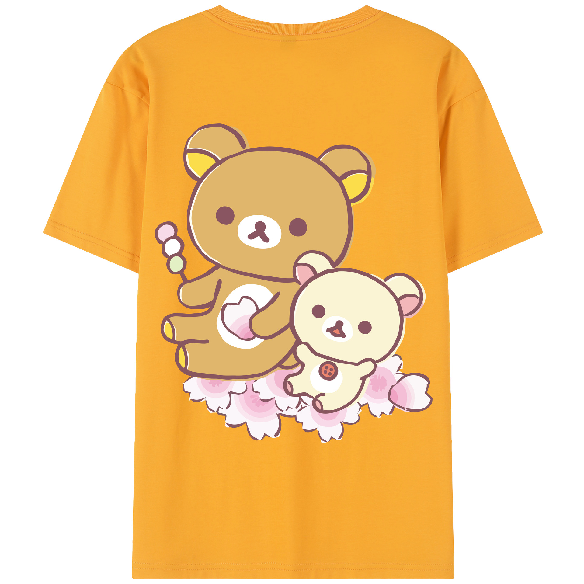 （画像用） リラックマ リラックマ キイロイトリ Rilakkuma Korilakkuma Kiiroitori レディース半袖Tシャツ(バックプリント)