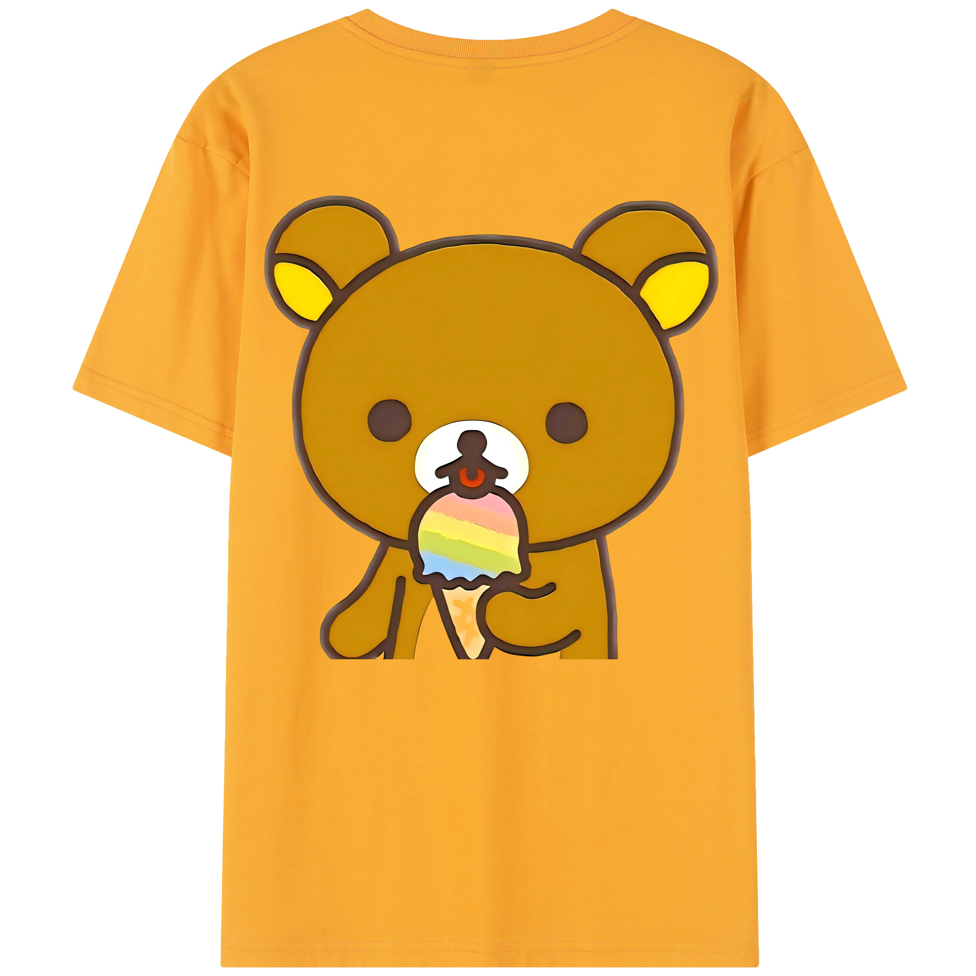 （画像用） リラックマ リラックマ キイロイトリ Rilakkuma Korilakkuma Kiiroitori レディース半袖Tシャツ(バックプリント)