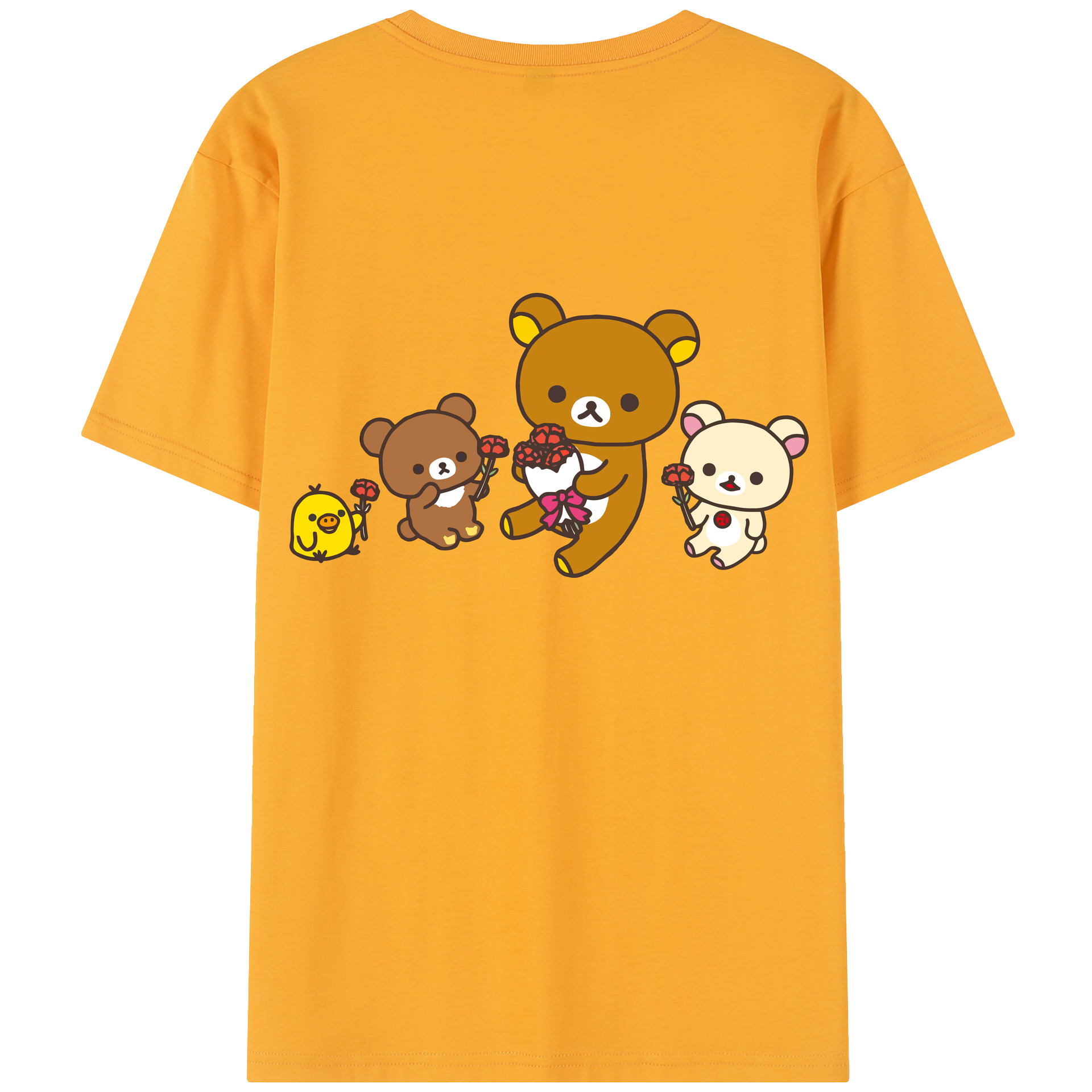（画像用） リラックマ リラックマ キイロイトリ Rilakkuma Korilakkuma Kiiroitori レディース半袖Tシャツ(バックプリント)