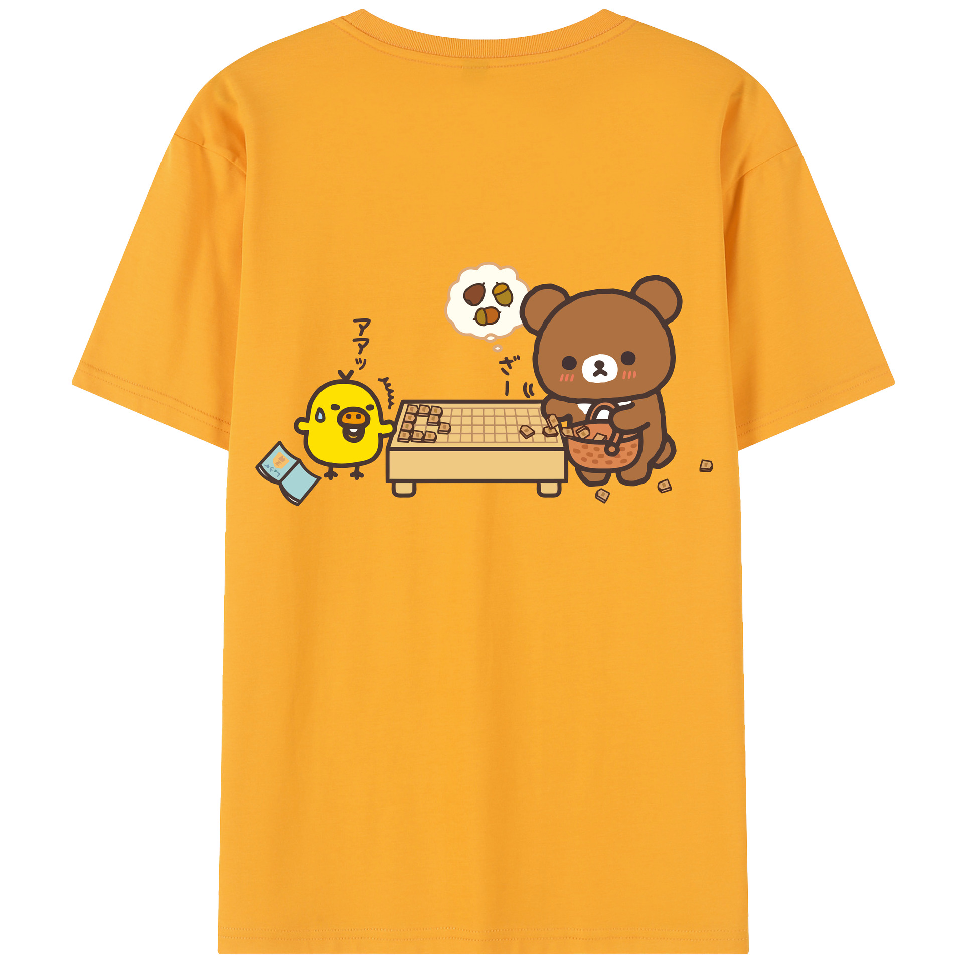 （画像用） リラックマ リラックマ キイロイトリ Rilakkuma Korilakkuma Kiiroitori レディース半袖Tシャツ(バックプリント)