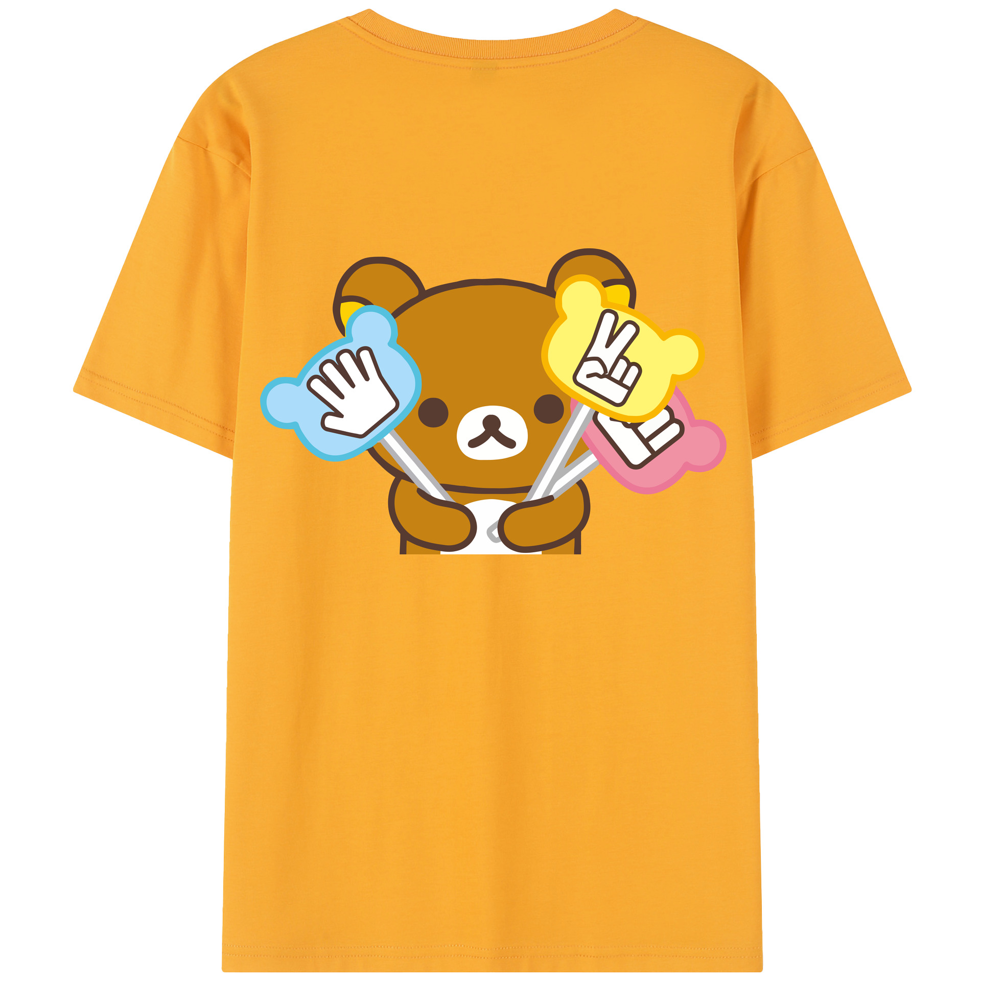 （画像用） リラックマ リラックマ キイロイトリ Rilakkuma Korilakkuma Kiiroitori レディース半袖Tシャツ(バックプリント)