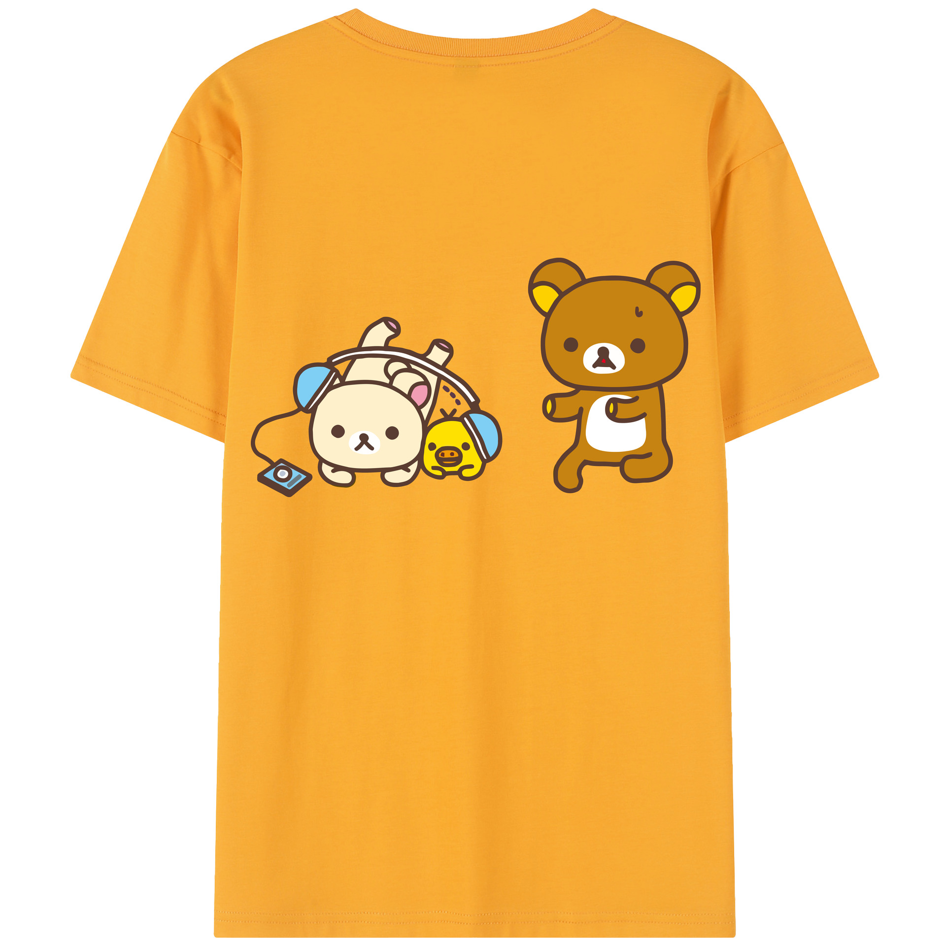 （画像用） リラックマ リラックマ キイロイトリ Rilakkuma Korilakkuma Kiiroitori レディース半袖Tシャツ(バックプリント)