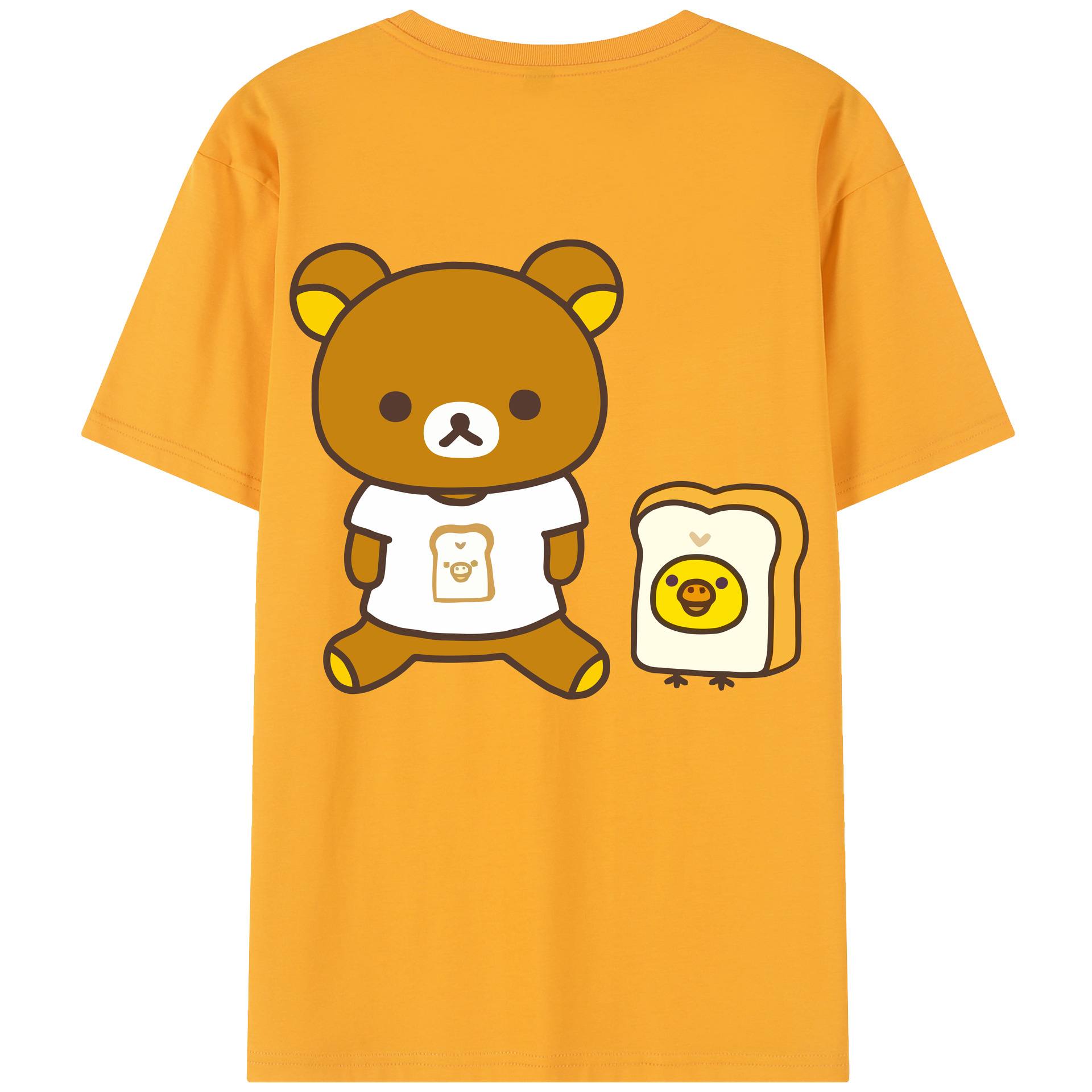 （画像用） リラックマ リラックマ キイロイトリ Rilakkuma Korilakkuma Kiiroitori レディース半袖Tシャツ(バックプリント)