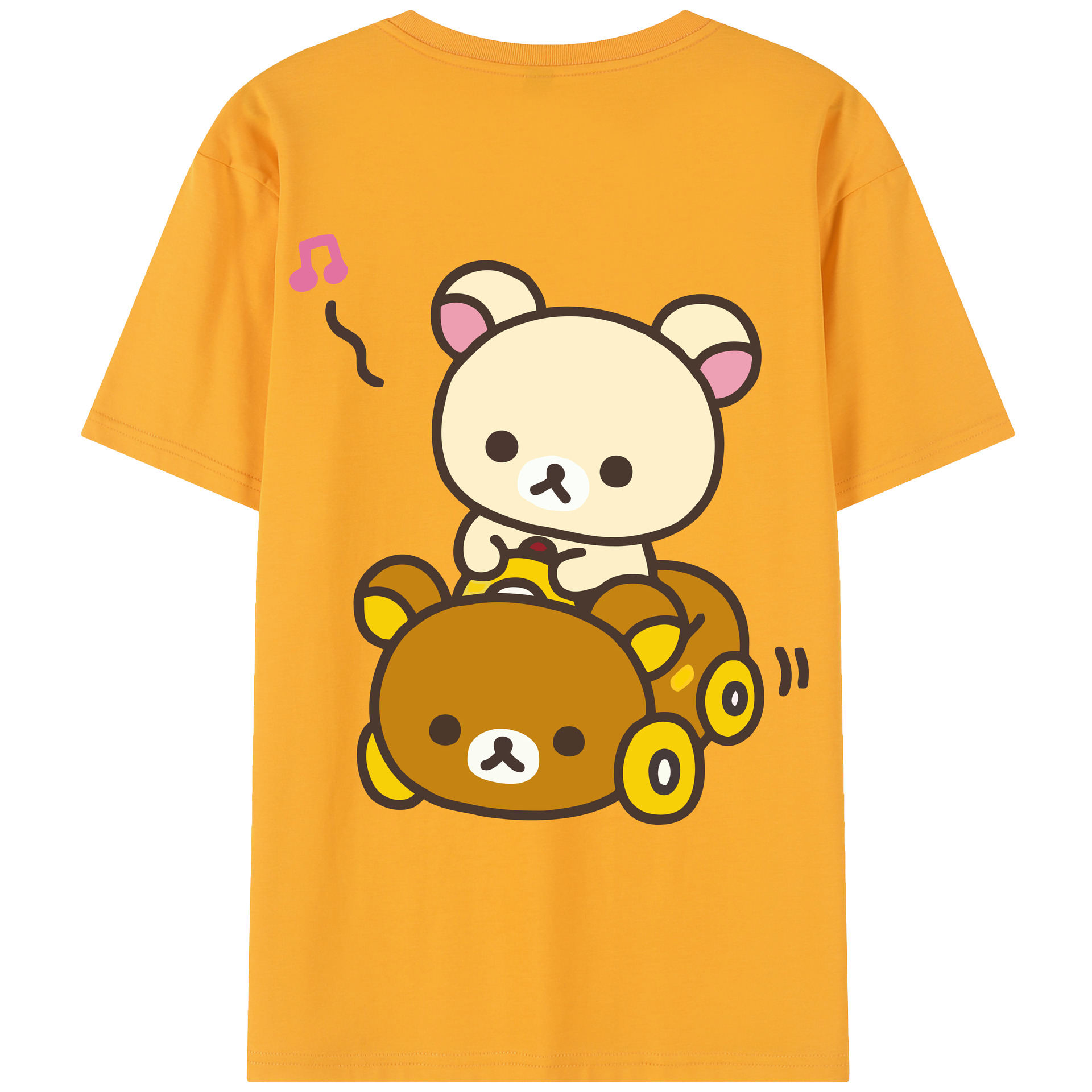 （画像用） リラックマ リラックマ キイロイトリ Rilakkuma Korilakkuma Kiiroitori レディース半袖Tシャツ(バックプリント)
