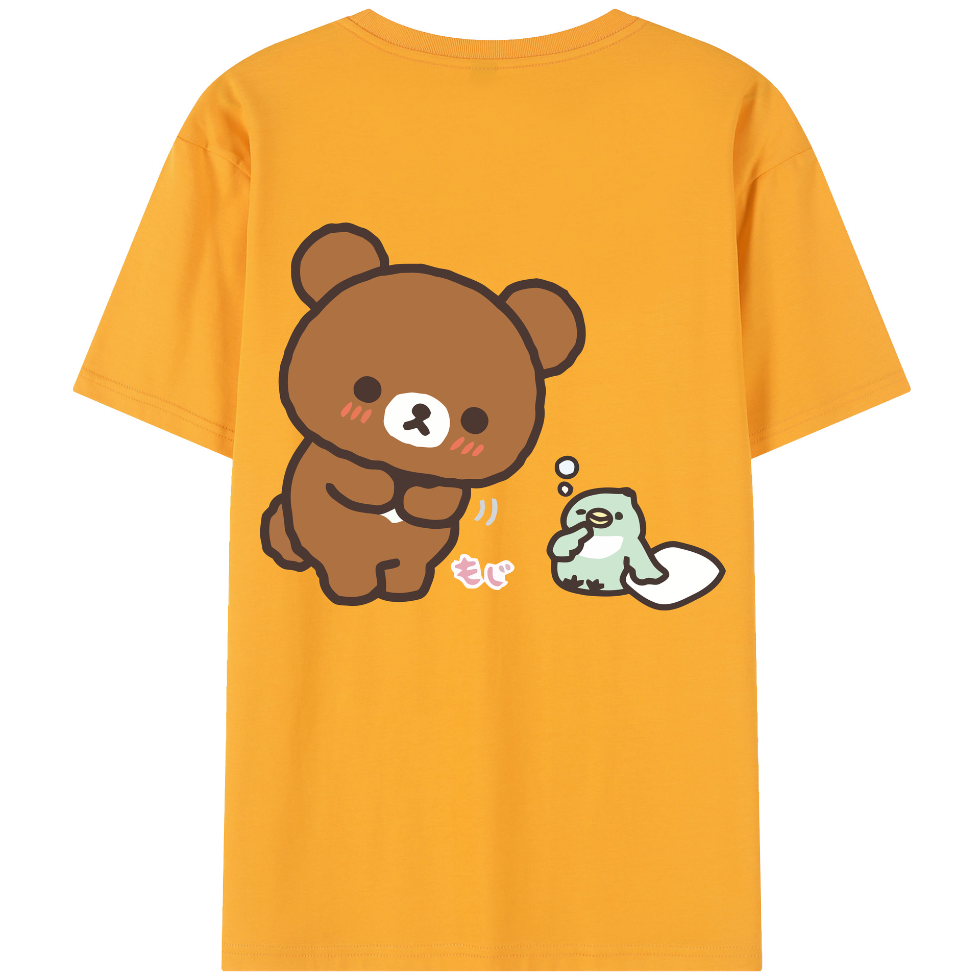 （画像用） リラックマ リラックマ キイロイトリ Rilakkuma Korilakkuma Kiiroitori レディース半袖Tシャツ(バックプリント)
