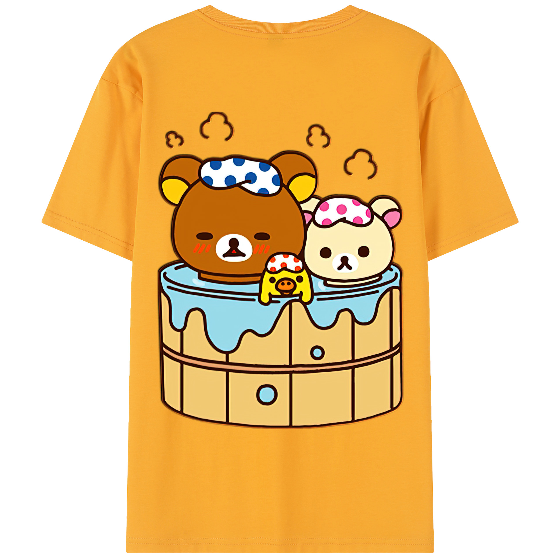 （画像用） リラックマ リラックマ キイロイトリ Rilakkuma Korilakkuma Kiiroitori レディース半袖Tシャツ(バックプリント)