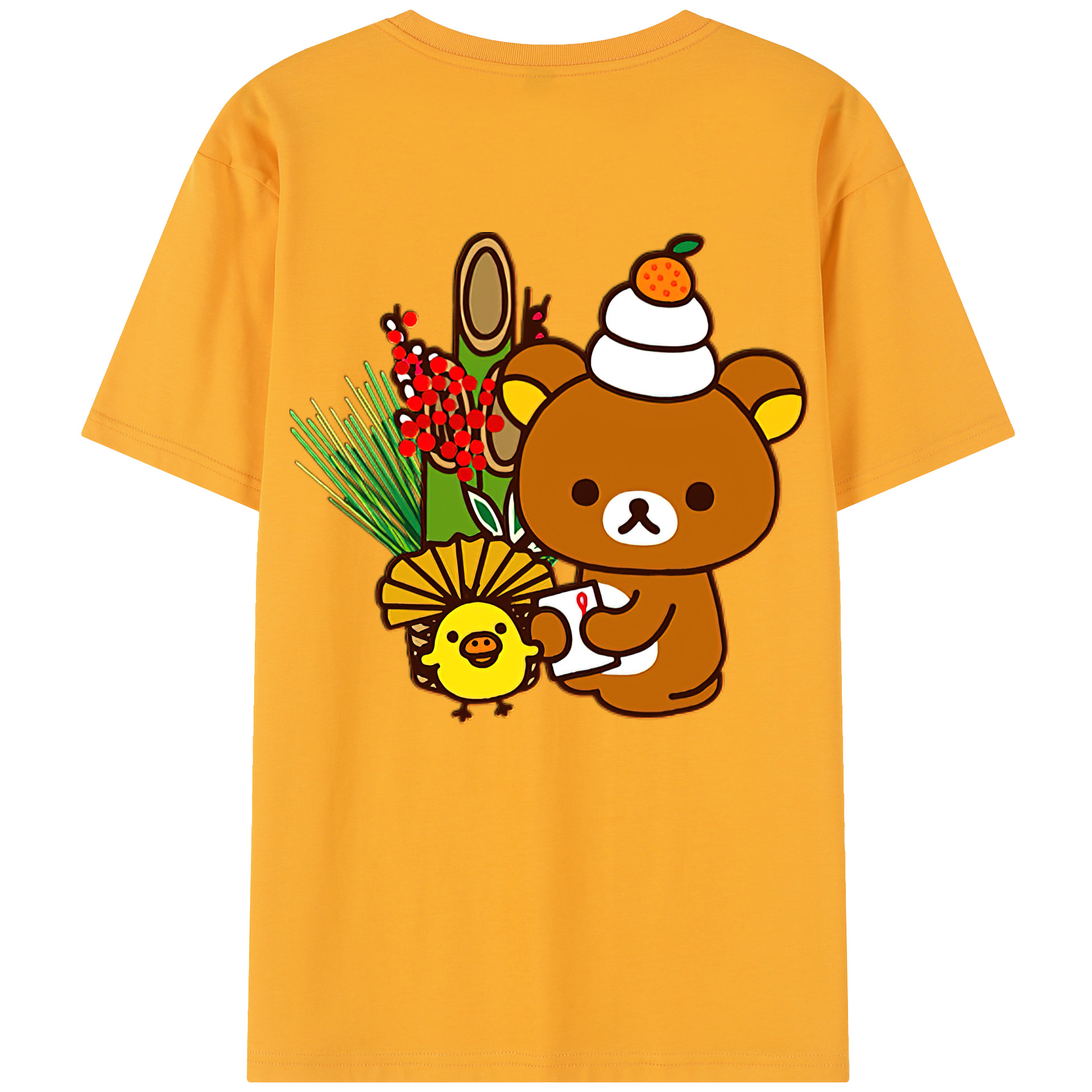 （画像用） リラックマ リラックマ キイロイトリ Rilakkuma Korilakkuma Kiiroitori レディース半袖Tシャツ(バックプリント)