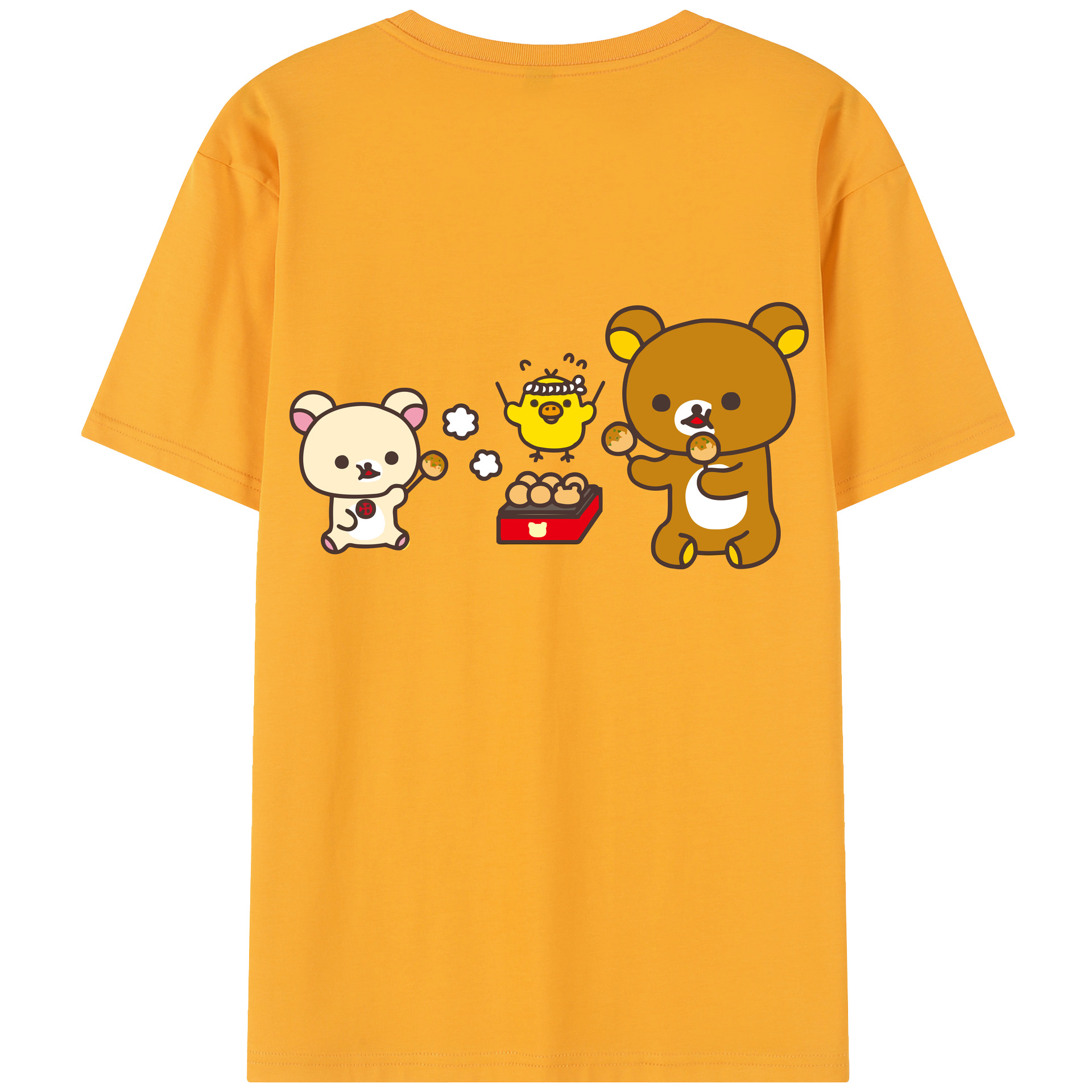 （画像用） リラックマ リラックマ キイロイトリ Rilakkuma Korilakkuma Kiiroitori レディース半袖Tシャツ(バックプリント)