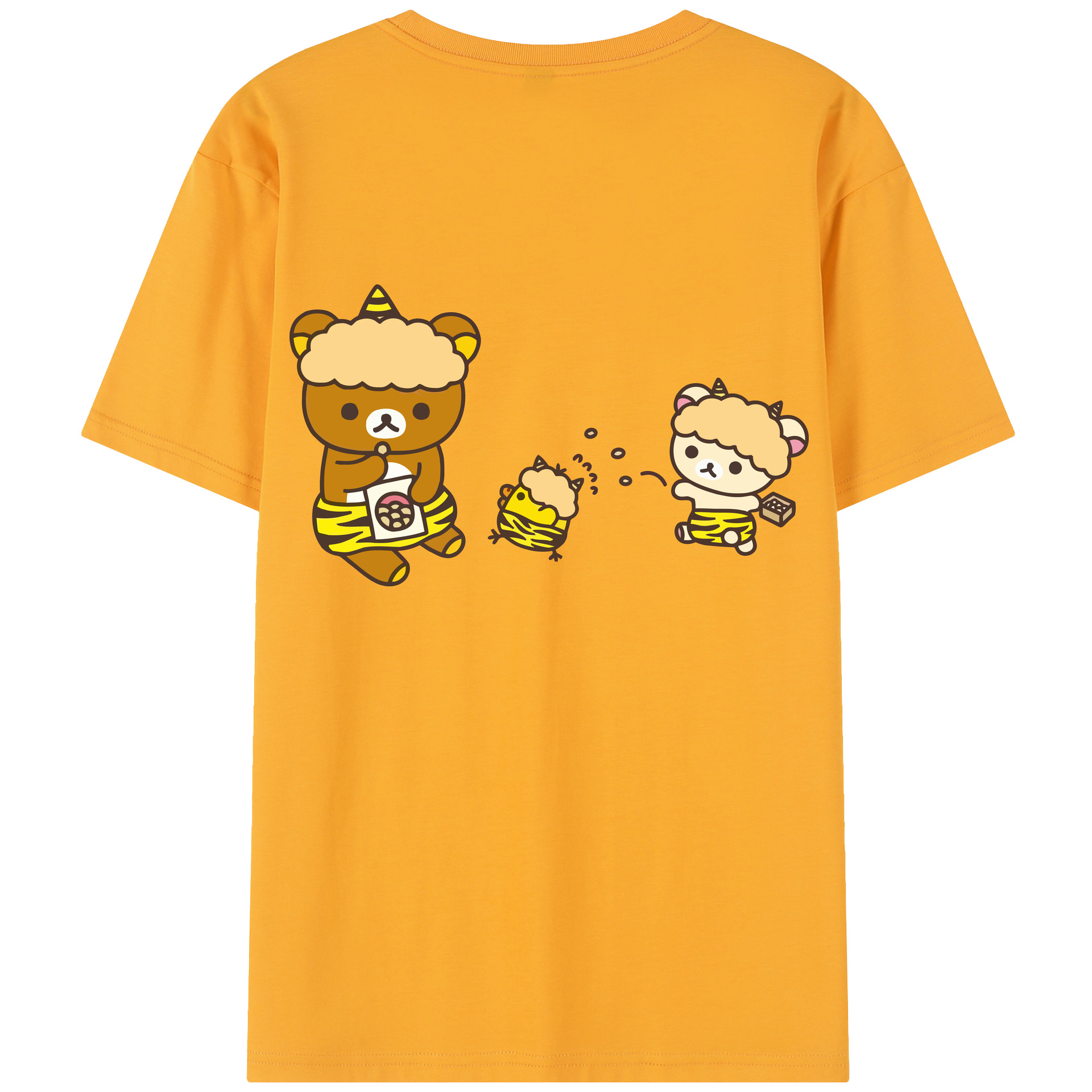 （画像用） リラックマ リラックマ キイロイトリ Rilakkuma Korilakkuma Kiiroitori レディース半袖Tシャツ(バックプリント)