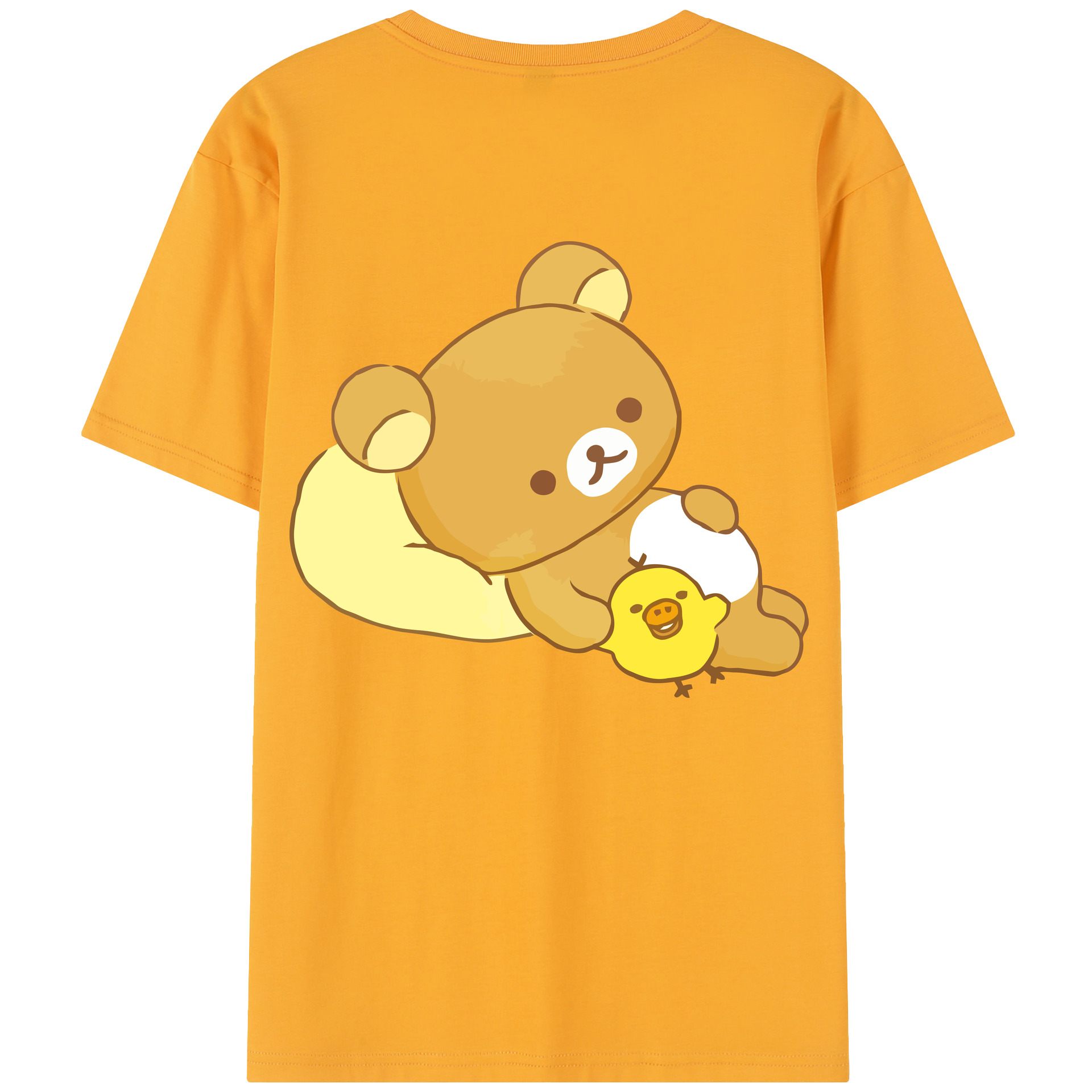 （画像用） リラックマ リラックマ キイロイトリ Rilakkuma Korilakkuma Kiiroitori レディース半袖Tシャツ(バックプリント)