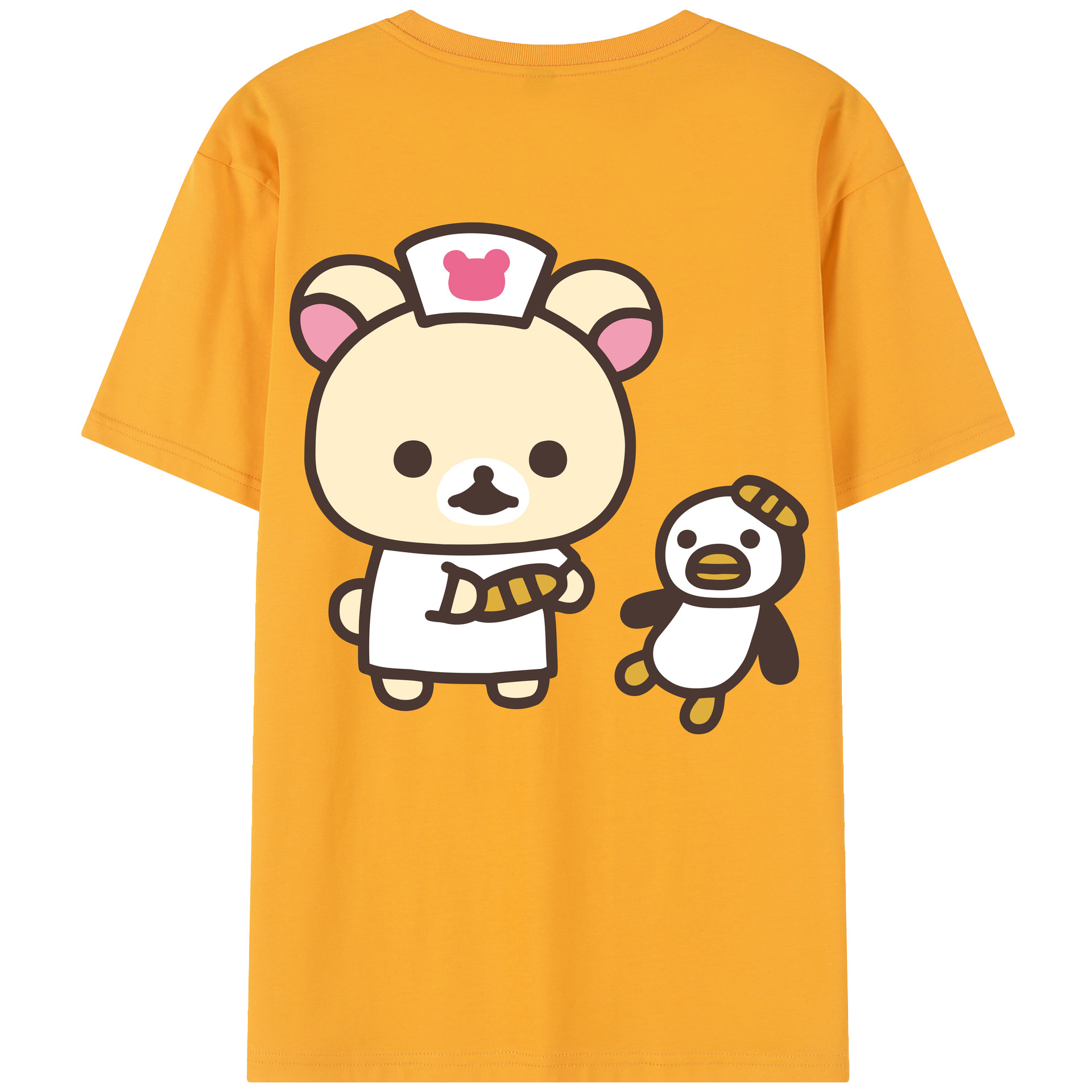 （画像用） リラックマ リラックマ キイロイトリ Rilakkuma Korilakkuma Kiiroitori レディース半袖Tシャツ(バックプリント)