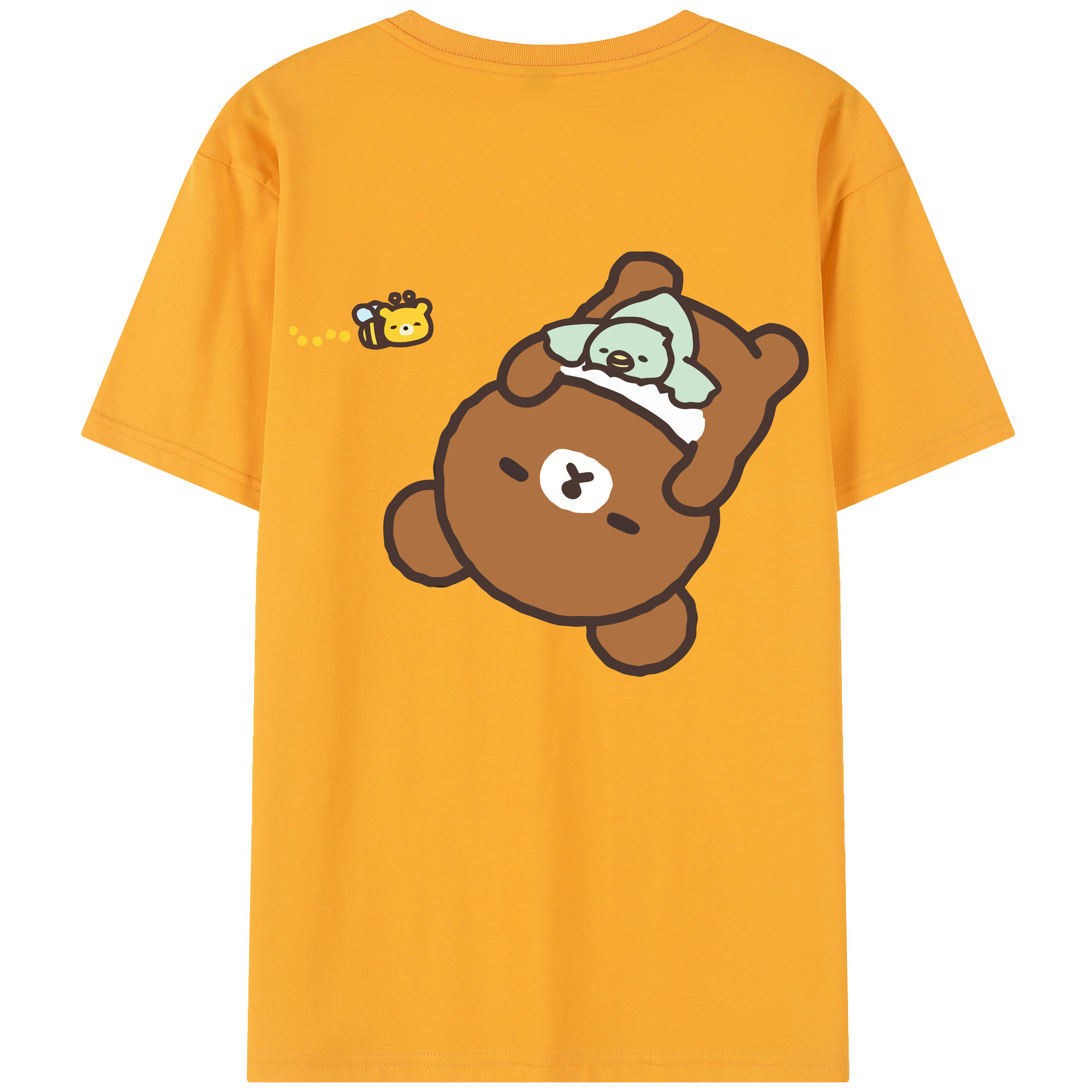 （画像用） リラックマ リラックマ キイロイトリ Rilakkuma Korilakkuma Kiiroitori レディース半袖Tシャツ(バックプリント)