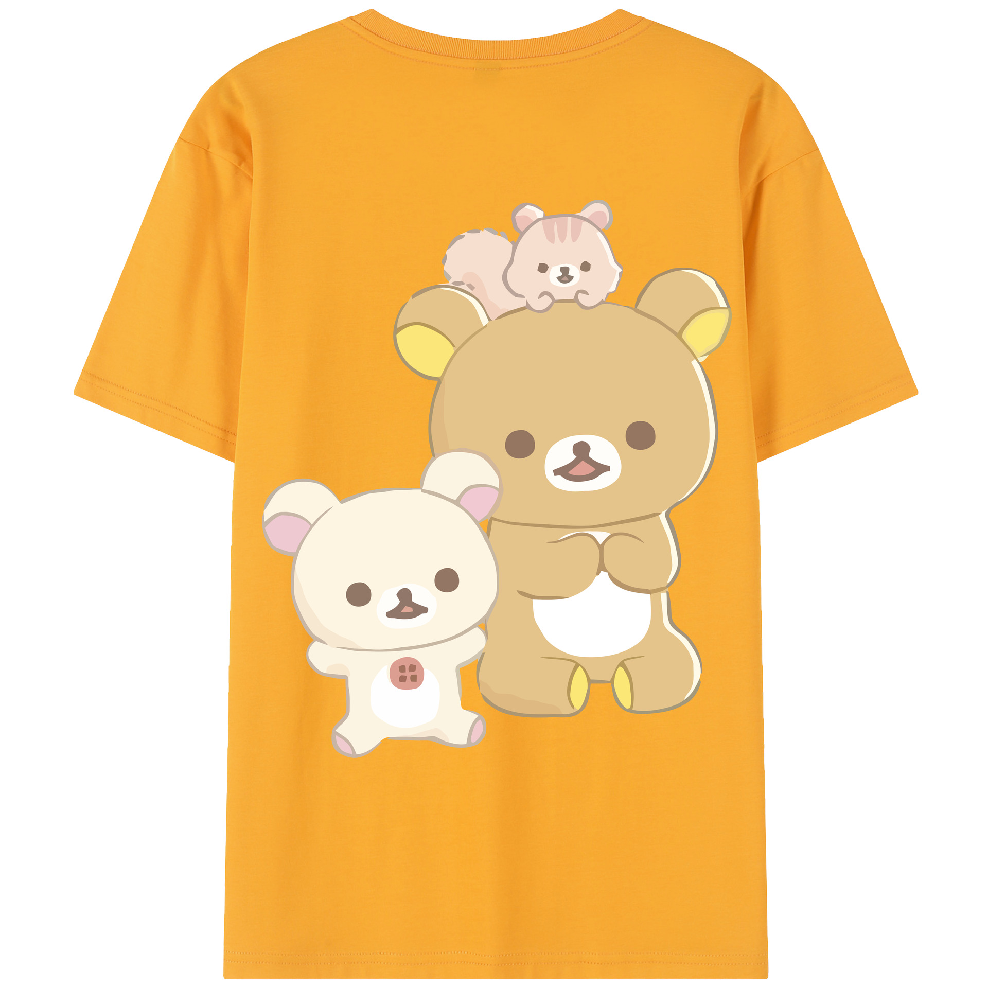 （画像用） リラックマ リラックマ キイロイトリ Rilakkuma Korilakkuma Kiiroitori レディース半袖Tシャツ(バックプリント)