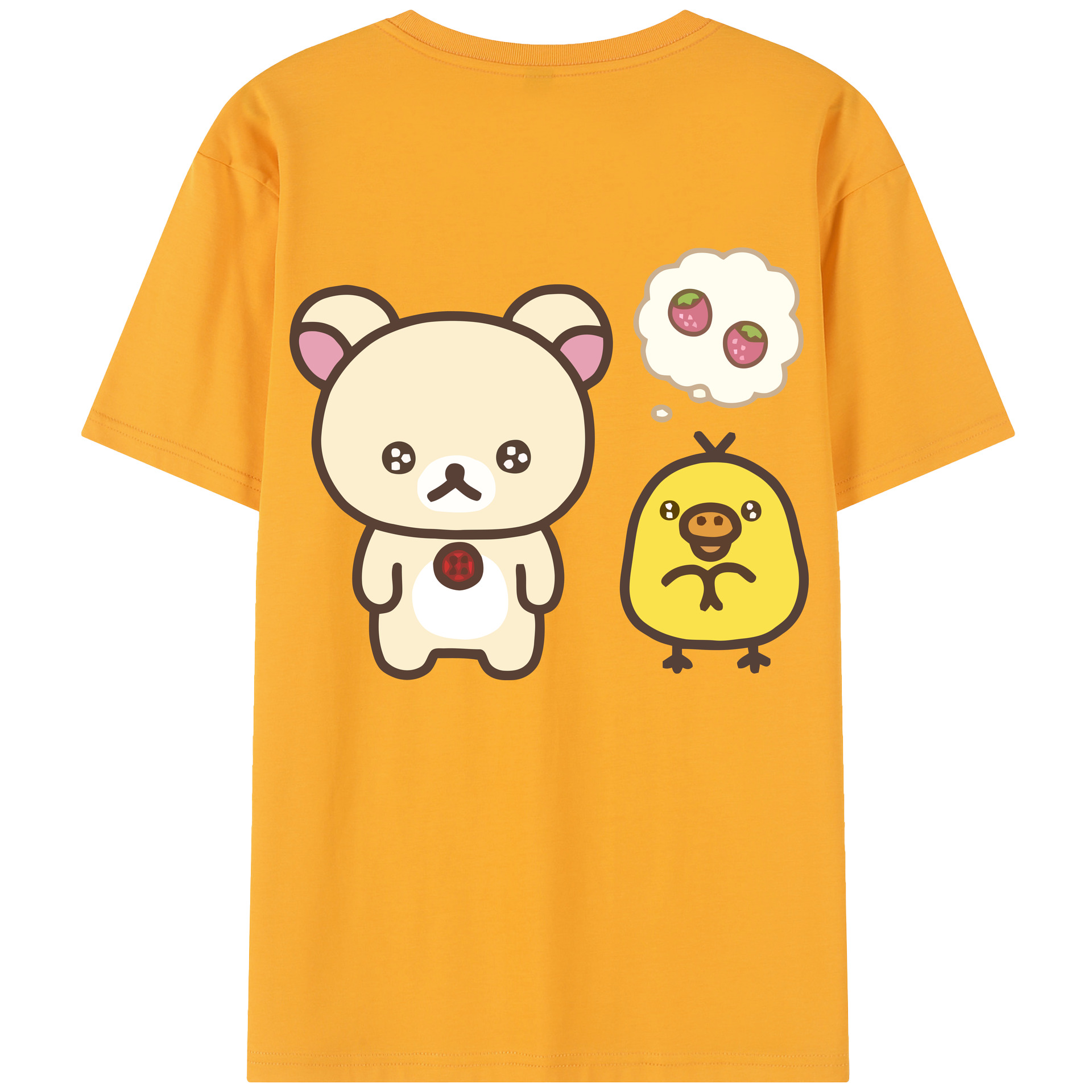 （画像用） リラックマ リラックマ キイロイトリ Rilakkuma Korilakkuma Kiiroitori レディース半袖Tシャツ(バックプリント)