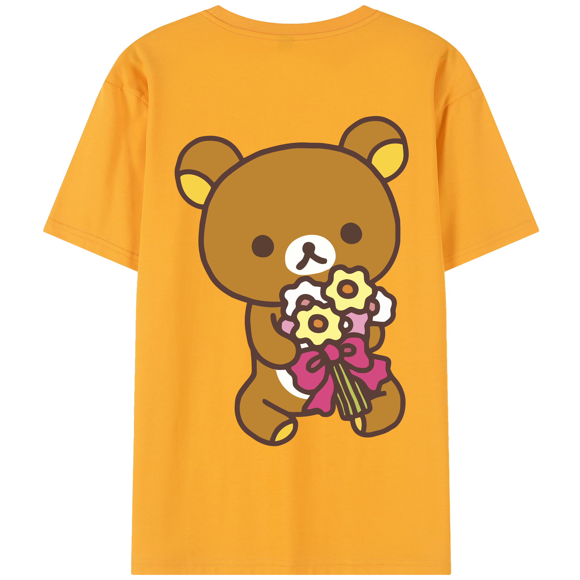（画像用） リラックマ リラックマ キイロイトリ Rilakkuma Korilakkuma Kiiroitori レディース半袖Tシャツ(バックプリント)