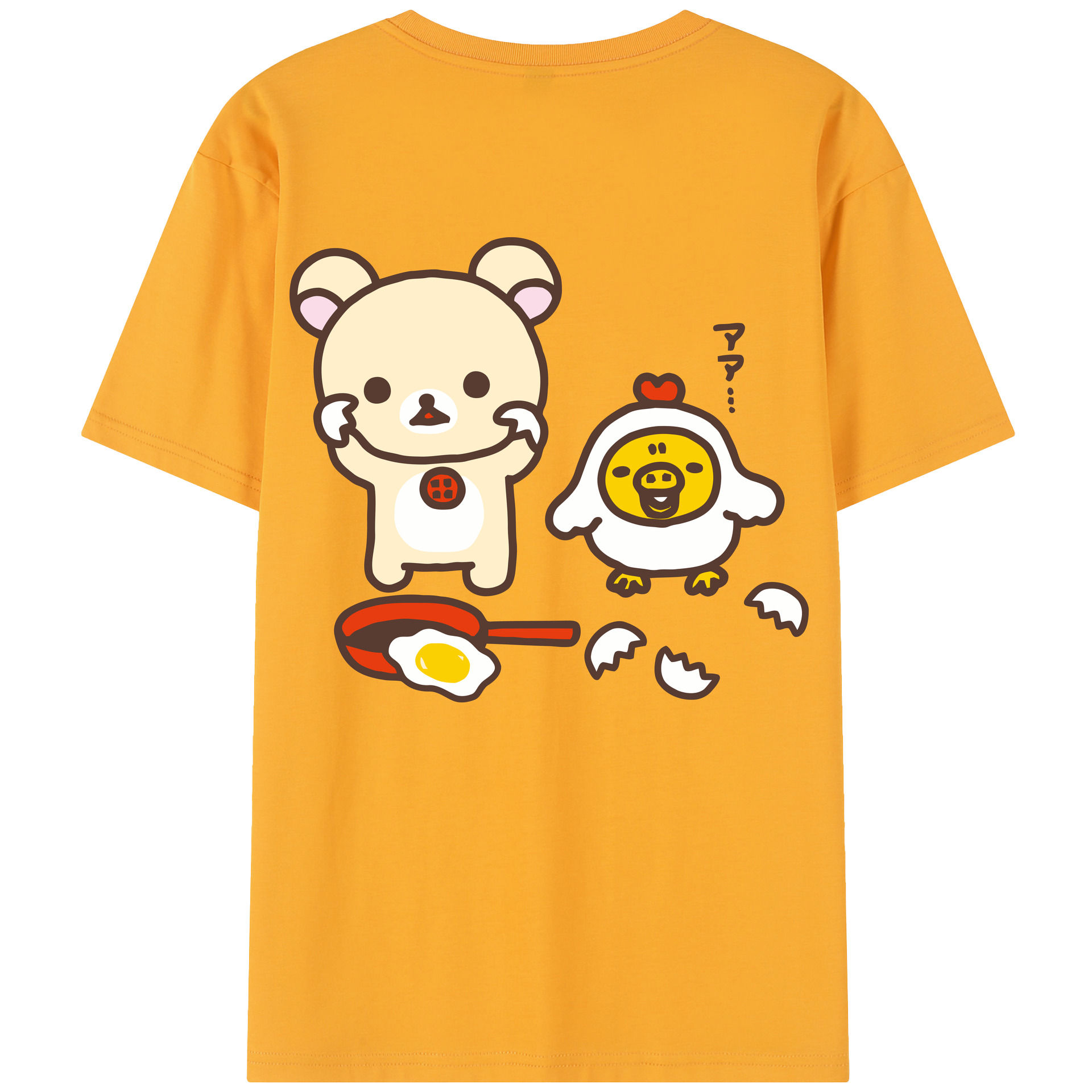 （画像用） リラックマ リラックマ キイロイトリ Rilakkuma Korilakkuma Kiiroitori レディース半袖Tシャツ(バックプリント)