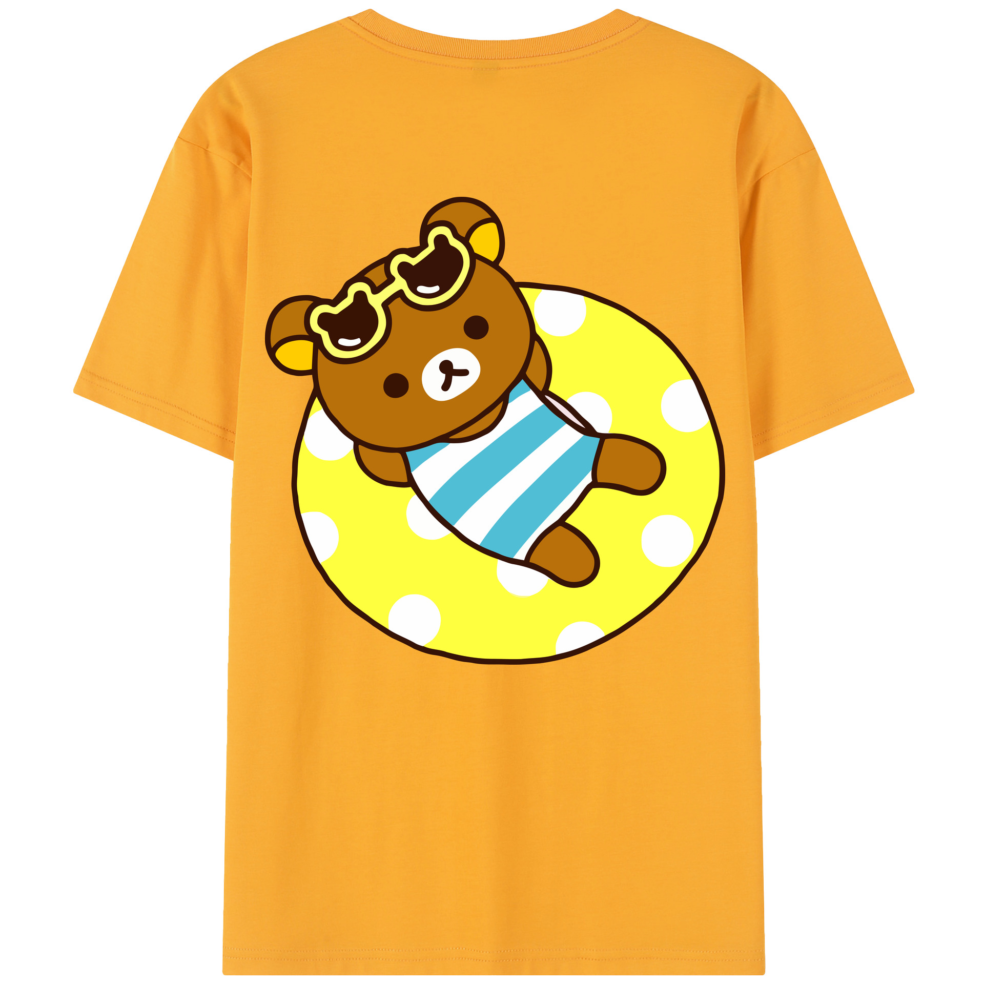 （画像用） リラックマ リラックマ キイロイトリ Rilakkuma Korilakkuma Kiiroitori レディース半袖Tシャツ(バックプリント)