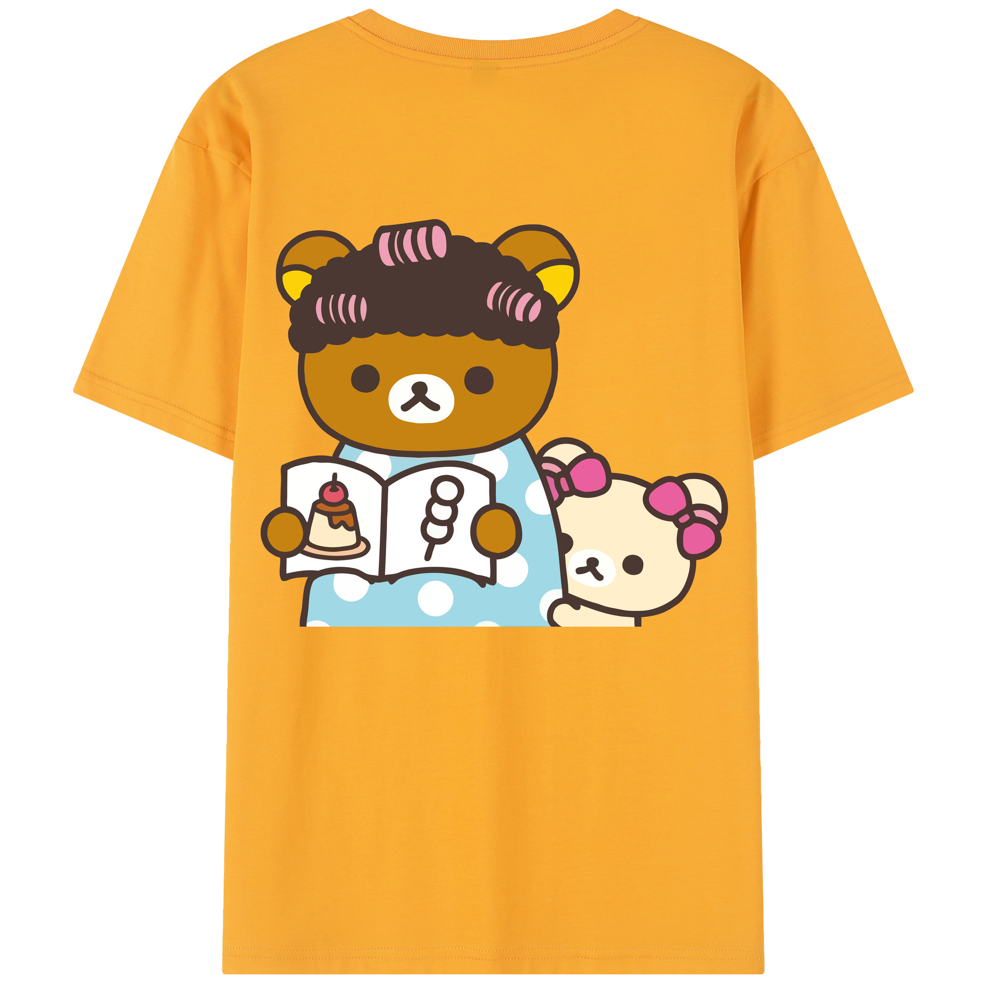 （画像用） リラックマ リラックマ キイロイトリ Rilakkuma Korilakkuma Kiiroitori レディース半袖Tシャツ(バックプリント)