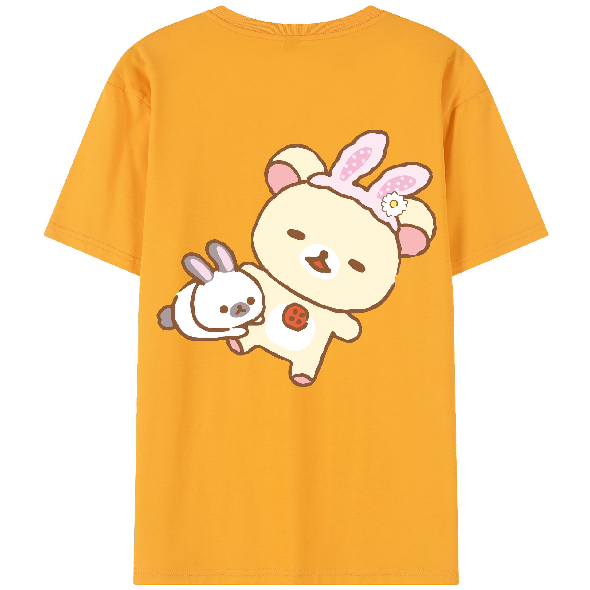 （画像用） リラックマ リラックマ キイロイトリ Rilakkuma Korilakkuma Kiiroitori レディース半袖Tシャツ(バックプリント)