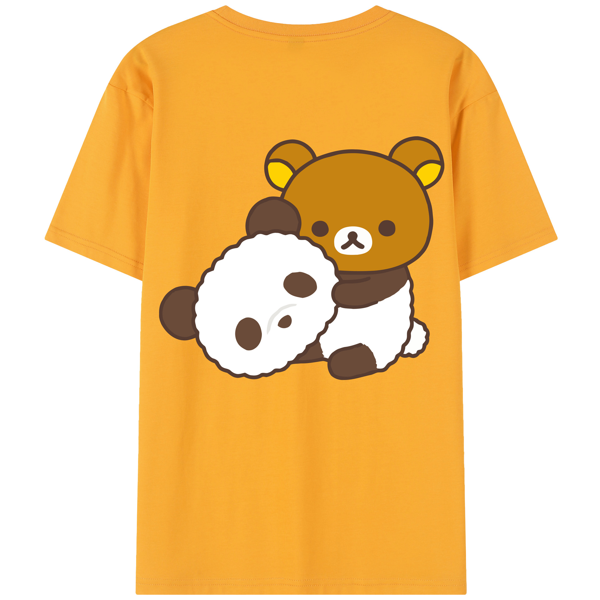 （画像用） リラックマ リラックマ キイロイトリ Rilakkuma Korilakkuma Kiiroitori レディース半袖Tシャツ(バックプリント)