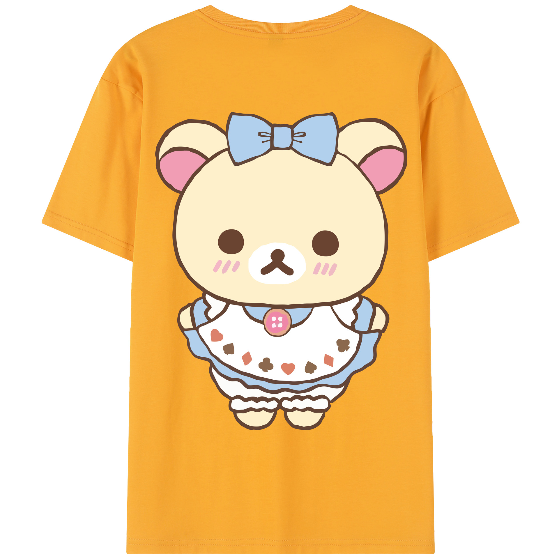 （画像用） リラックマ リラックマ キイロイトリ Rilakkuma Korilakkuma Kiiroitori レディース半袖Tシャツ(バックプリント)