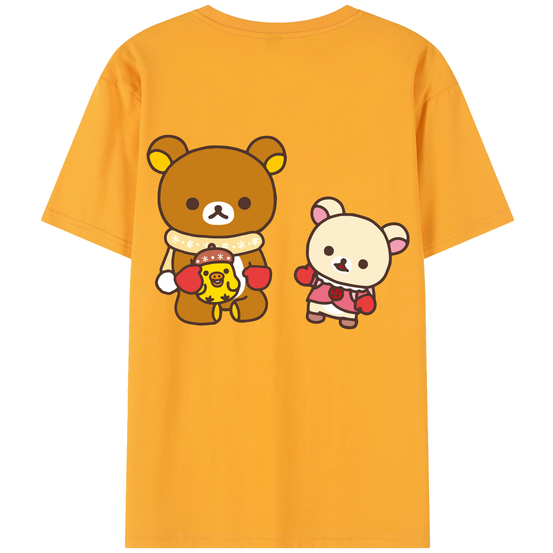 （画像用） リラックマ リラックマ キイロイトリ Rilakkuma Korilakkuma Kiiroitori レディース半袖Tシャツ(バックプリント)