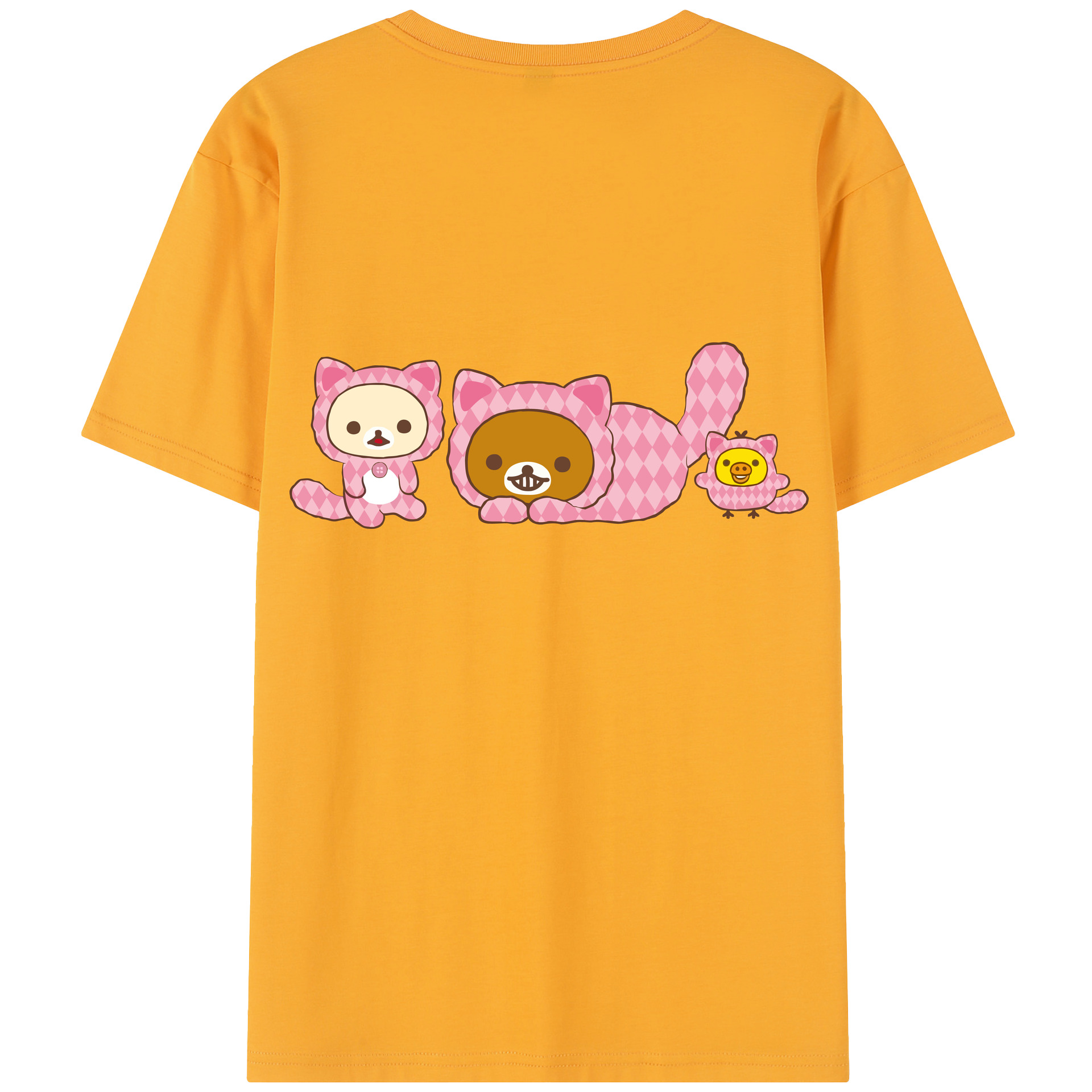 （画像用） リラックマ リラックマ キイロイトリ Rilakkuma Korilakkuma Kiiroitori レディース半袖Tシャツ(バックプリント)