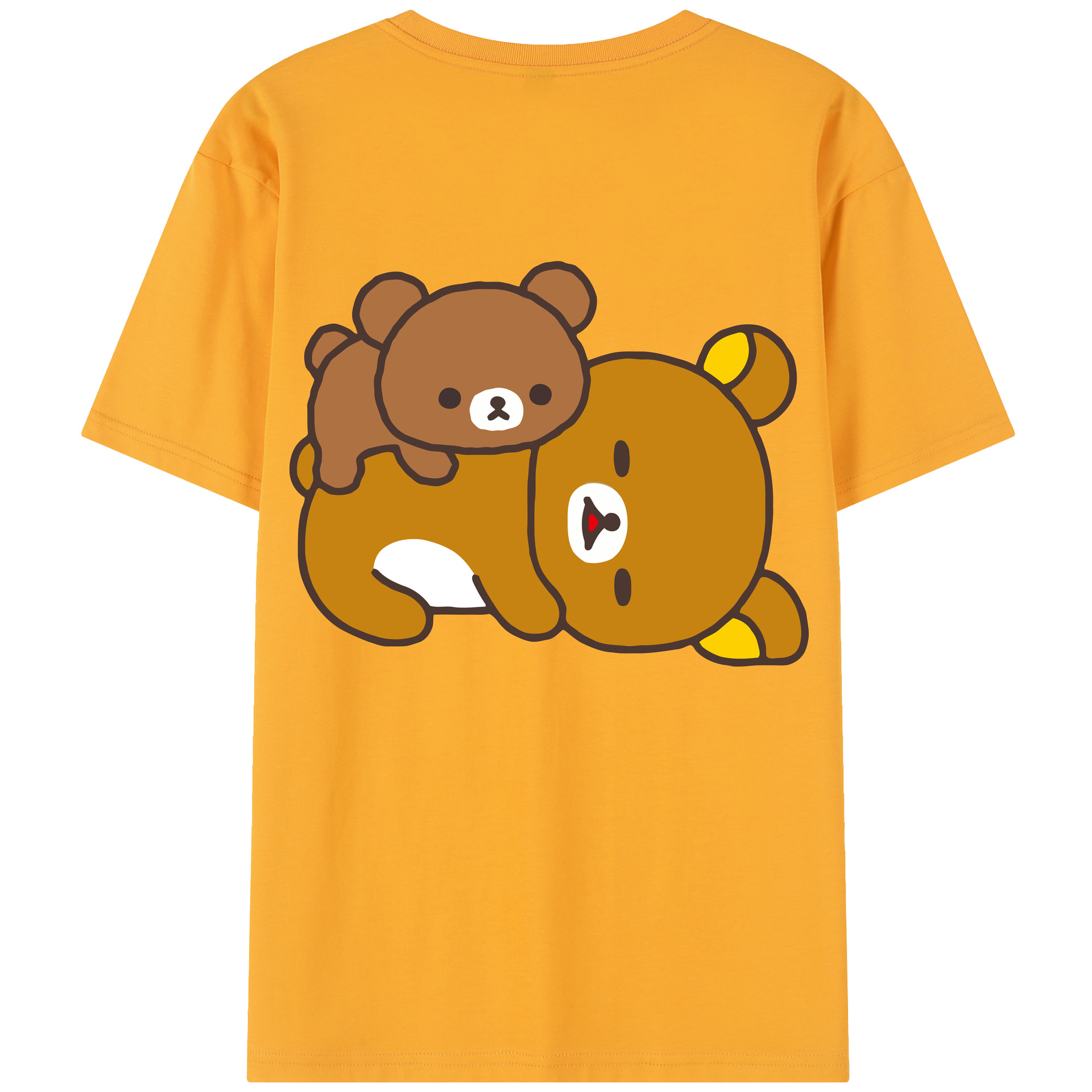 （画像用） リラックマ リラックマ キイロイトリ Rilakkuma Korilakkuma Kiiroitori レディース半袖Tシャツ(バックプリント)