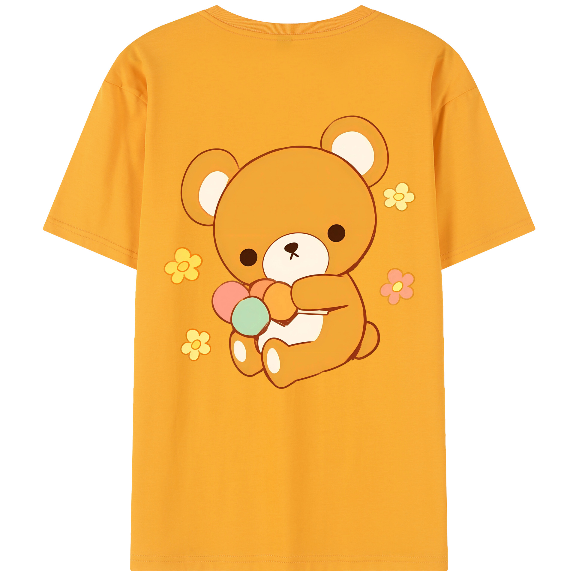 （画像用） リラックマ リラックマ キイロイトリ Rilakkuma Korilakkuma Kiiroitori レディース半袖Tシャツ(バックプリント)