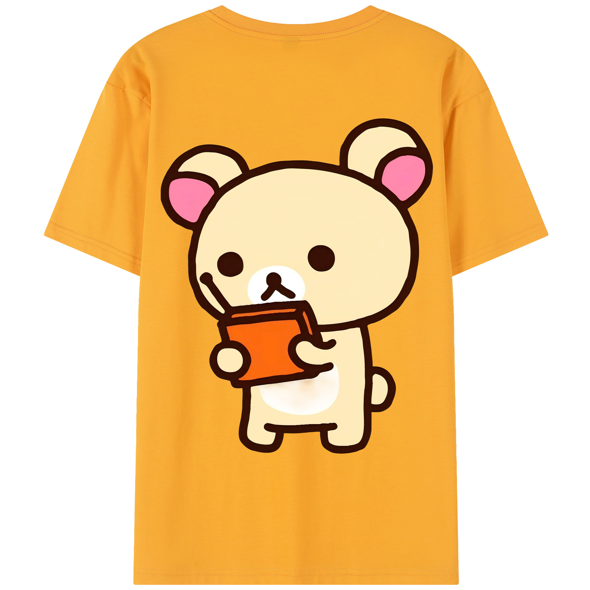 （画像用） リラックマ リラックマ キイロイトリ Rilakkuma Korilakkuma Kiiroitori レディース半袖Tシャツ(バックプリント)