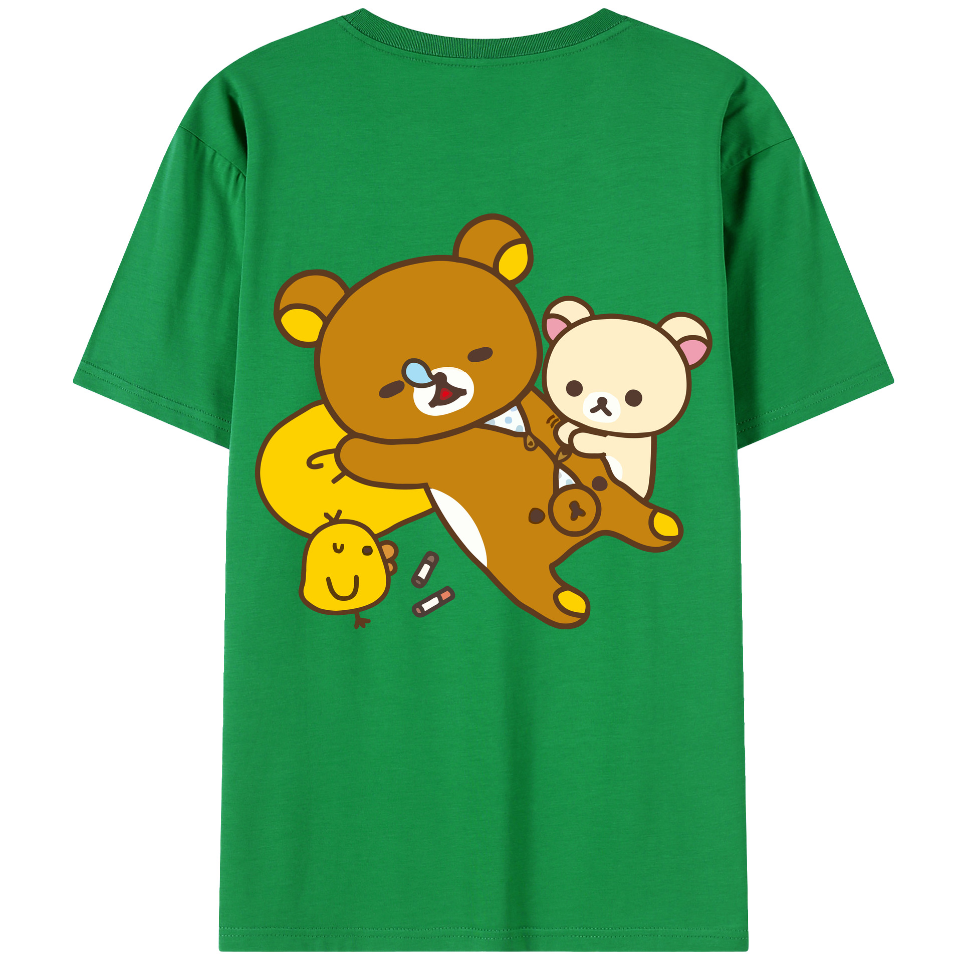 （画像用） リラックマ リラックマ キイロイトリ Rilakkuma Korilakkuma Kiiroitori レディース半袖Tシャツ(バックプリント)