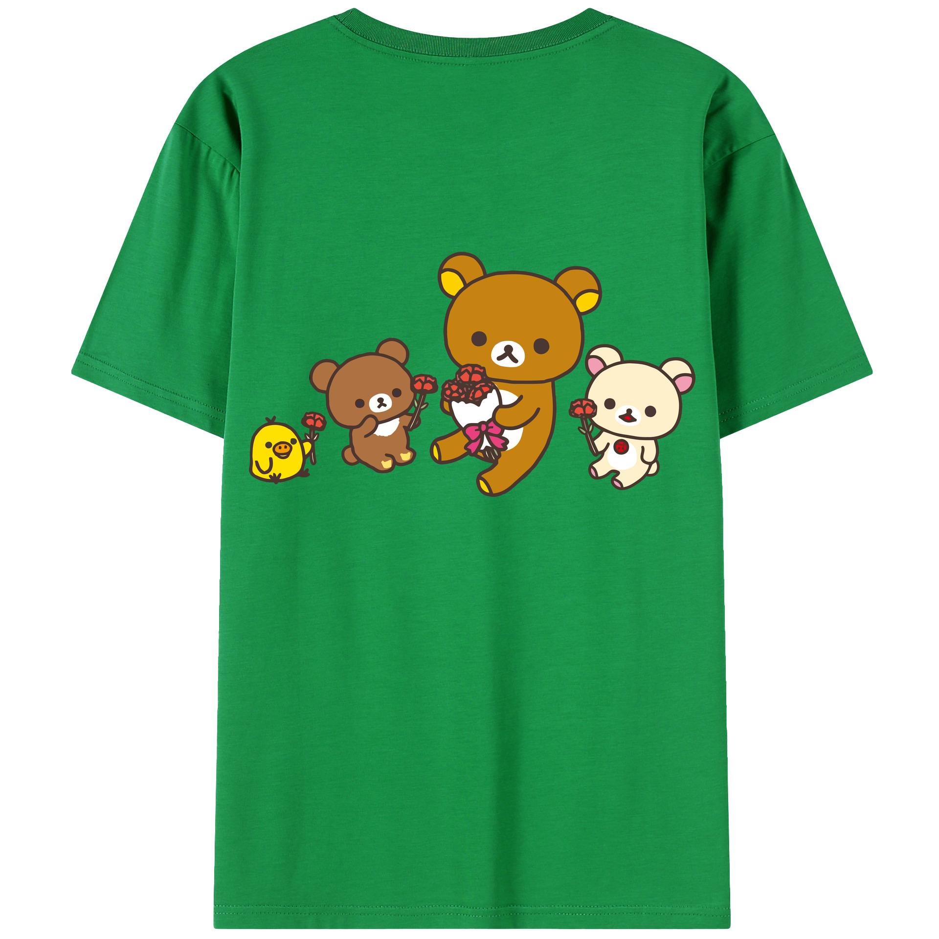 （画像用） リラックマ リラックマ キイロイトリ Rilakkuma Korilakkuma Kiiroitori レディース半袖Tシャツ(バックプリント)