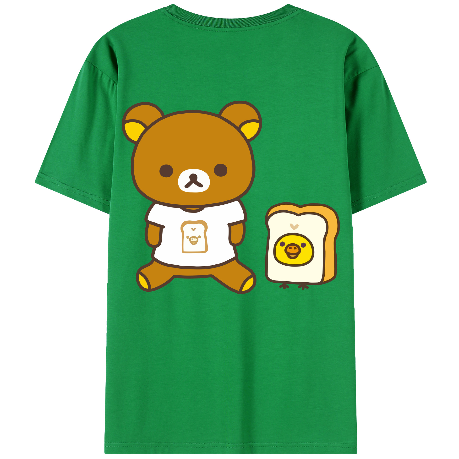 （画像用） リラックマ リラックマ キイロイトリ Rilakkuma Korilakkuma Kiiroitori レディース半袖Tシャツ(バックプリント)