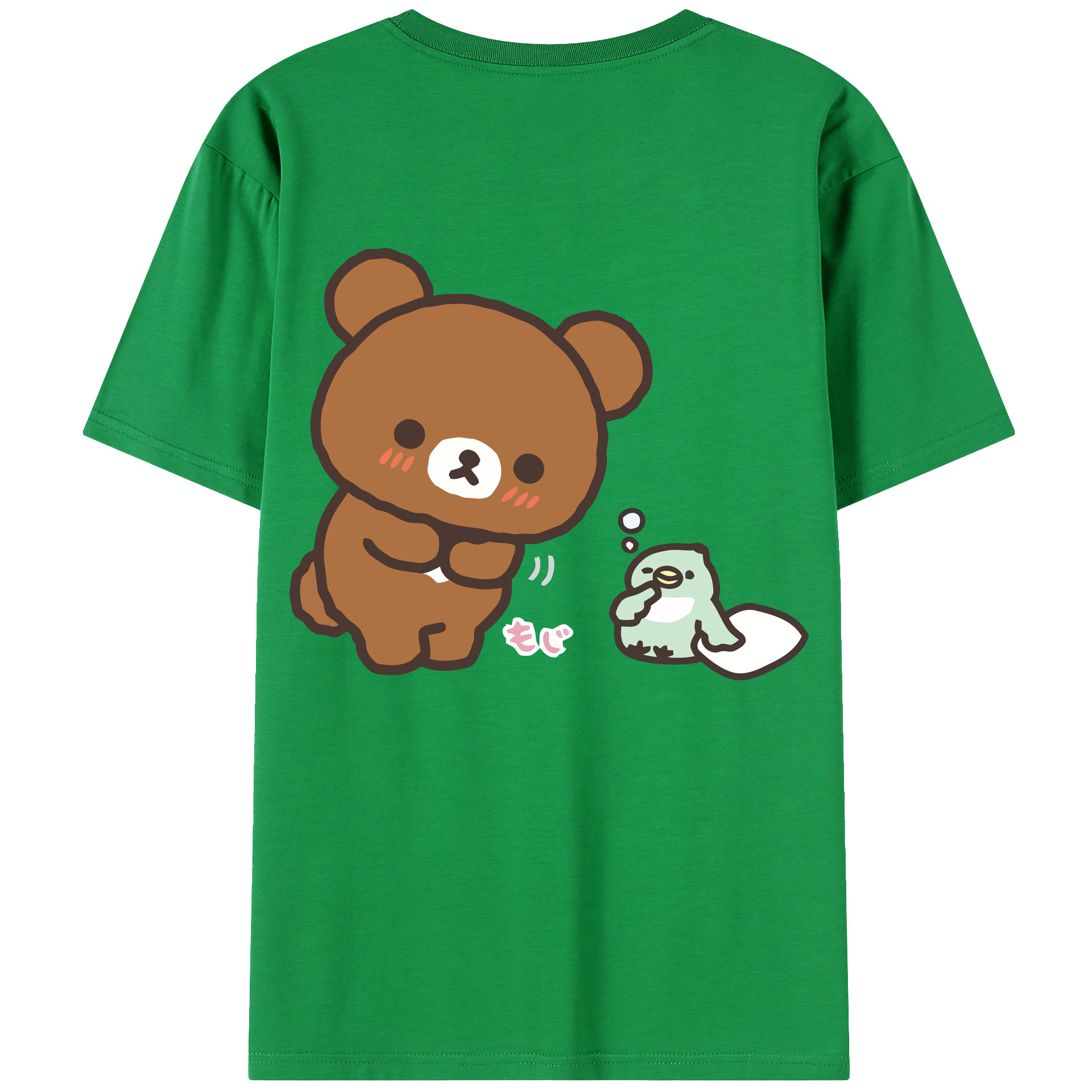 （画像用） リラックマ リラックマ キイロイトリ Rilakkuma Korilakkuma Kiiroitori レディース半袖Tシャツ(バックプリント)
