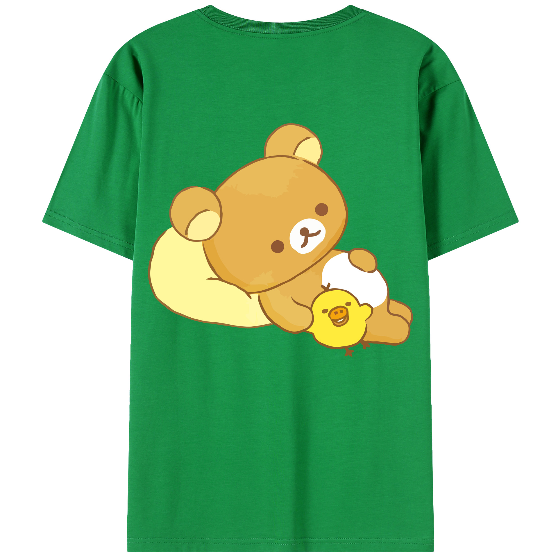 （画像用） リラックマ リラックマ キイロイトリ Rilakkuma Korilakkuma Kiiroitori レディース半袖Tシャツ(バックプリント)