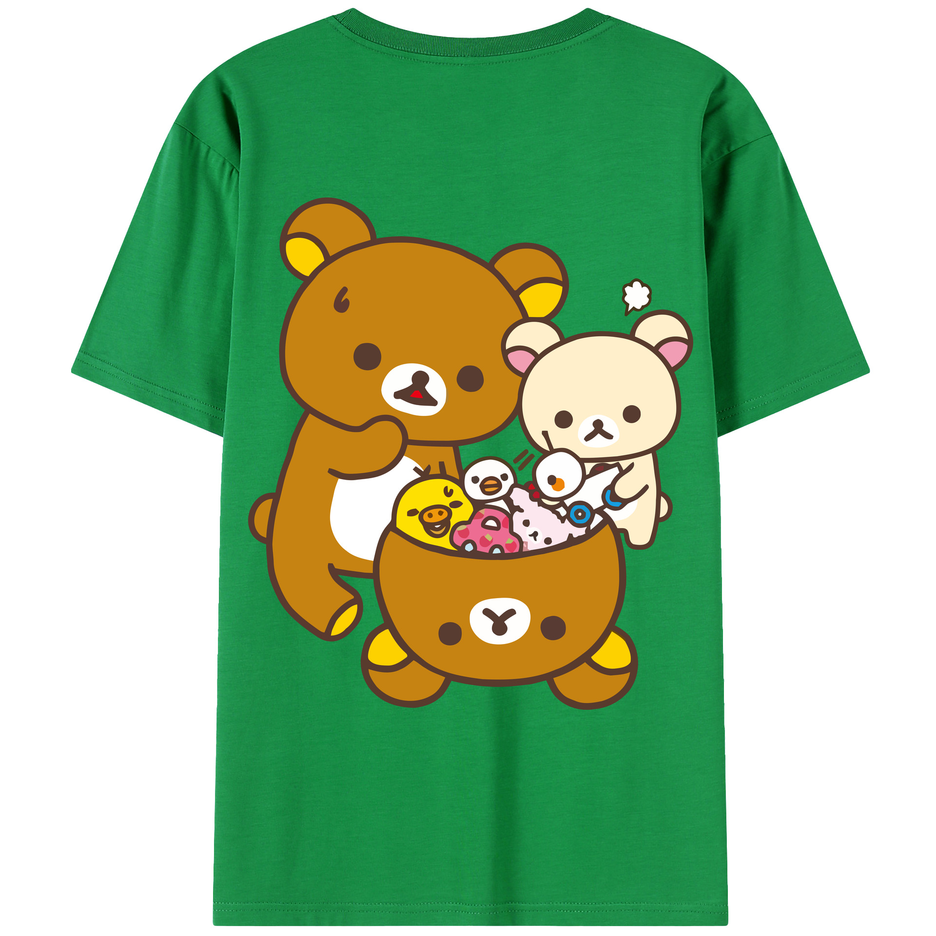 （画像用） リラックマ リラックマ キイロイトリ Rilakkuma Korilakkuma Kiiroitori レディース半袖Tシャツ(バックプリント)