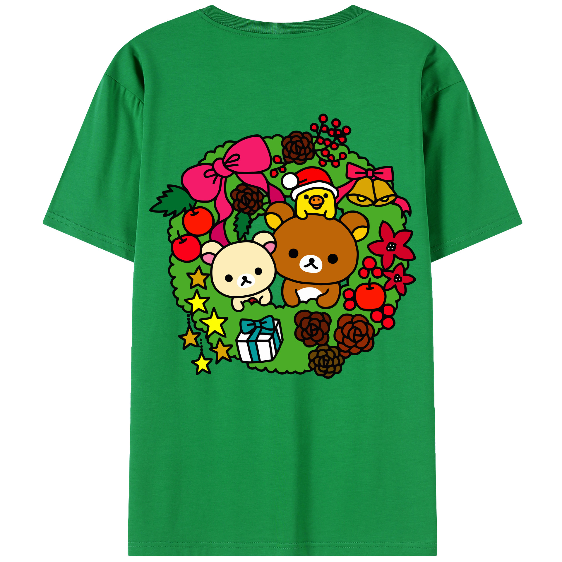 （画像用） リラックマ リラックマ キイロイトリ Rilakkuma Korilakkuma Kiiroitori レディース半袖Tシャツ(バックプリント)