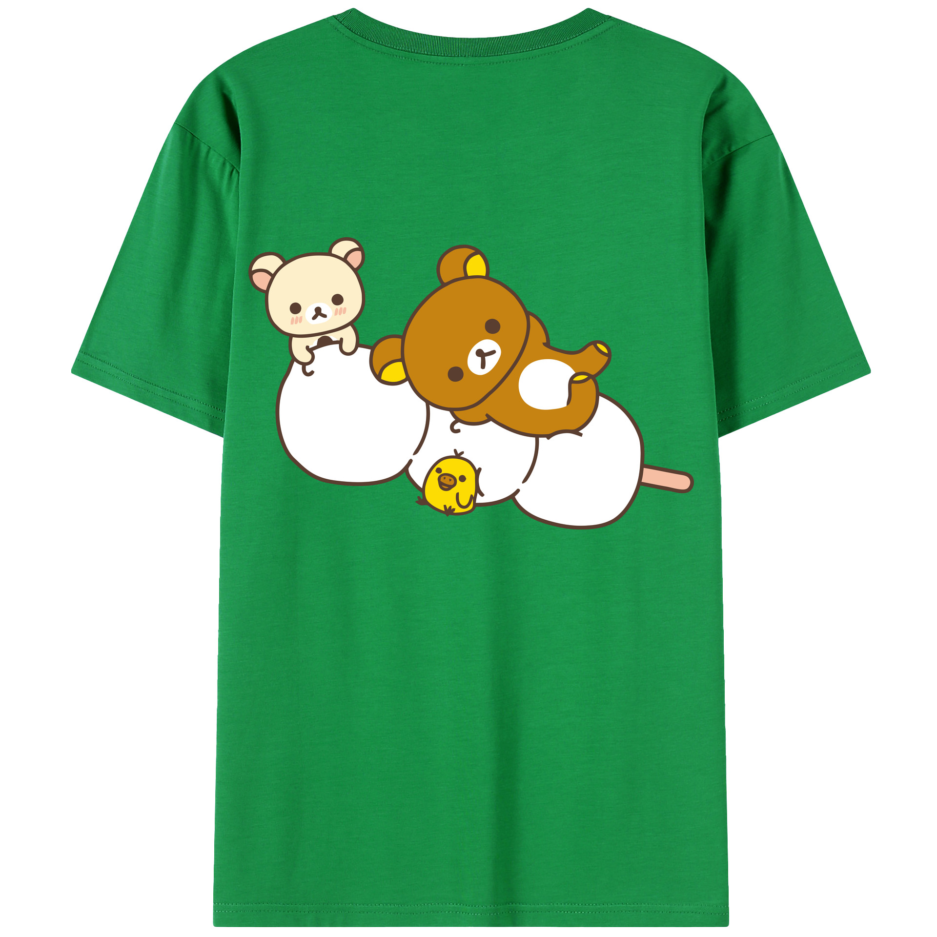 （画像用） リラックマ リラックマ キイロイトリ Rilakkuma Korilakkuma Kiiroitori レディース半袖Tシャツ(バックプリント)