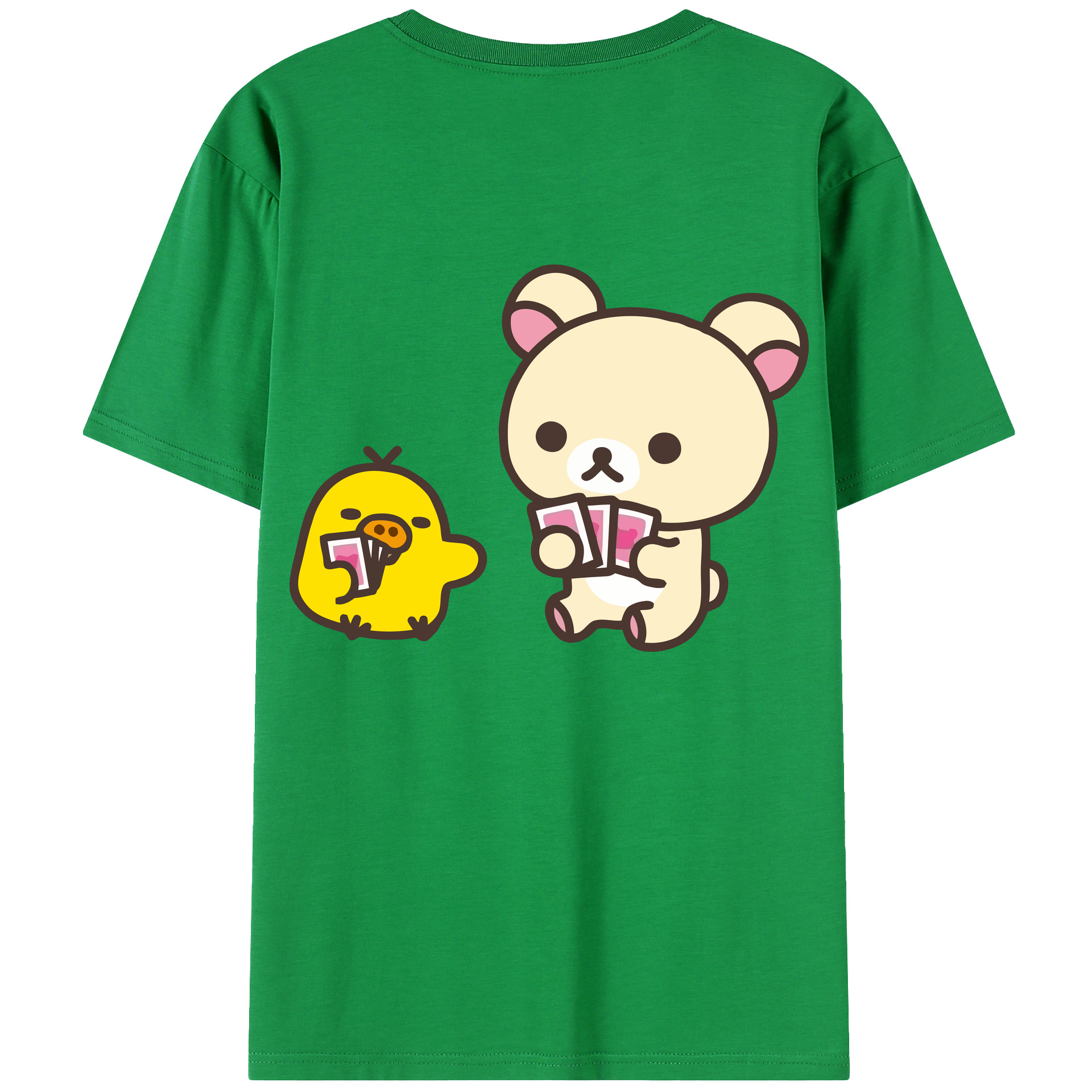 （画像用） リラックマ リラックマ キイロイトリ Rilakkuma Korilakkuma Kiiroitori レディース半袖Tシャツ(バックプリント)