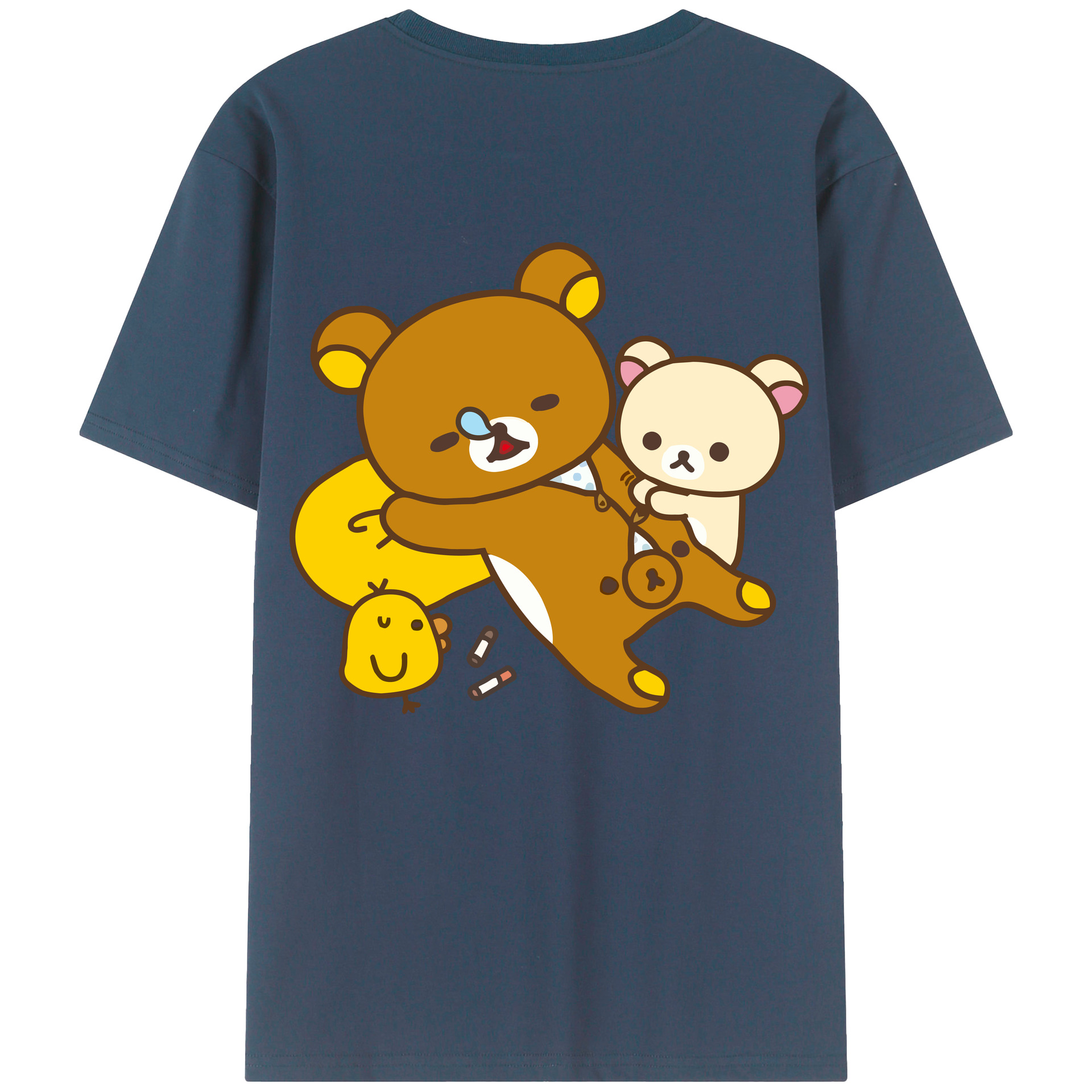 （画像用） リラックマ リラックマ キイロイトリ Rilakkuma Korilakkuma Kiiroitori レディース半袖Tシャツ(バックプリント)