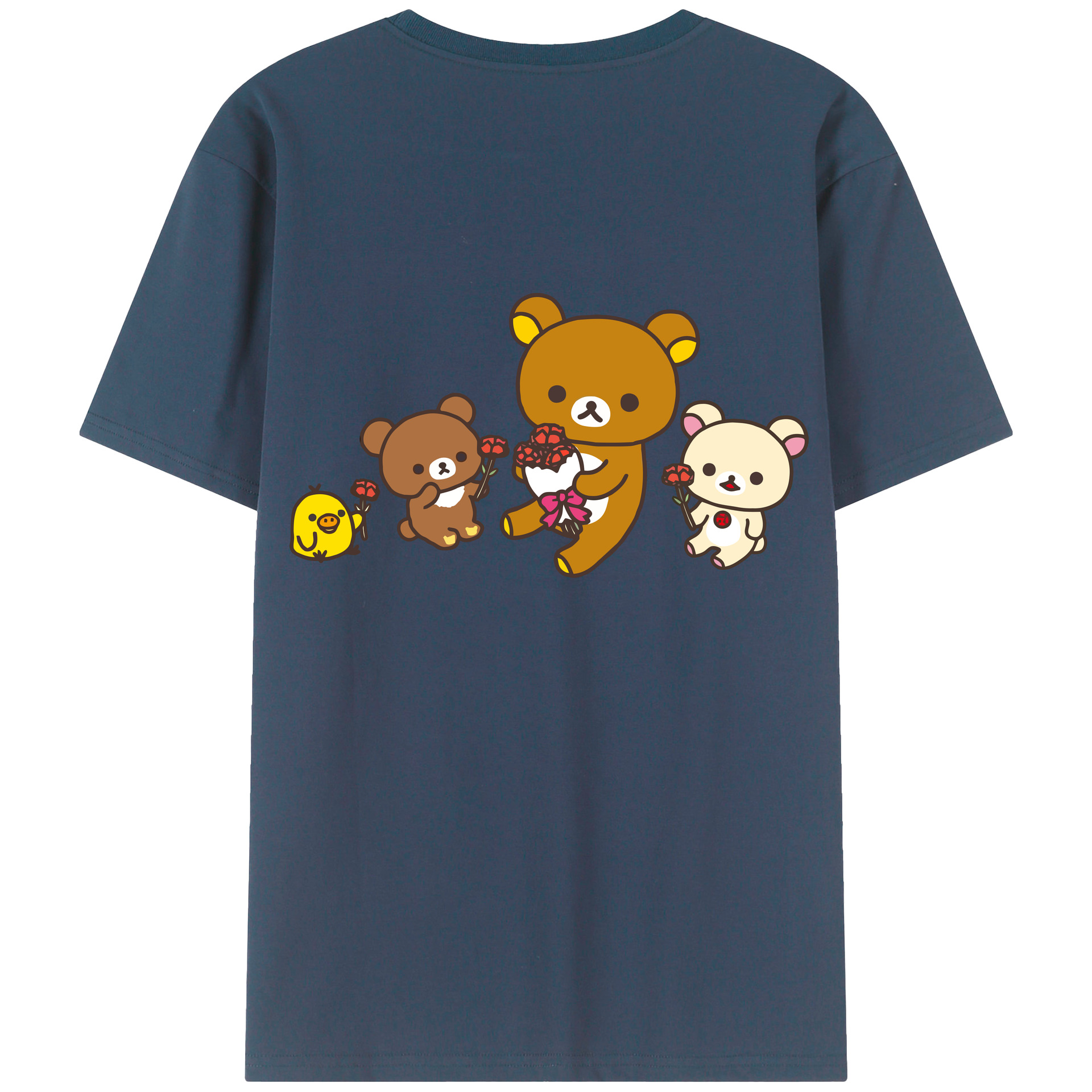 （画像用） リラックマ リラックマ キイロイトリ Rilakkuma Korilakkuma Kiiroitori レディース半袖Tシャツ(バックプリント)